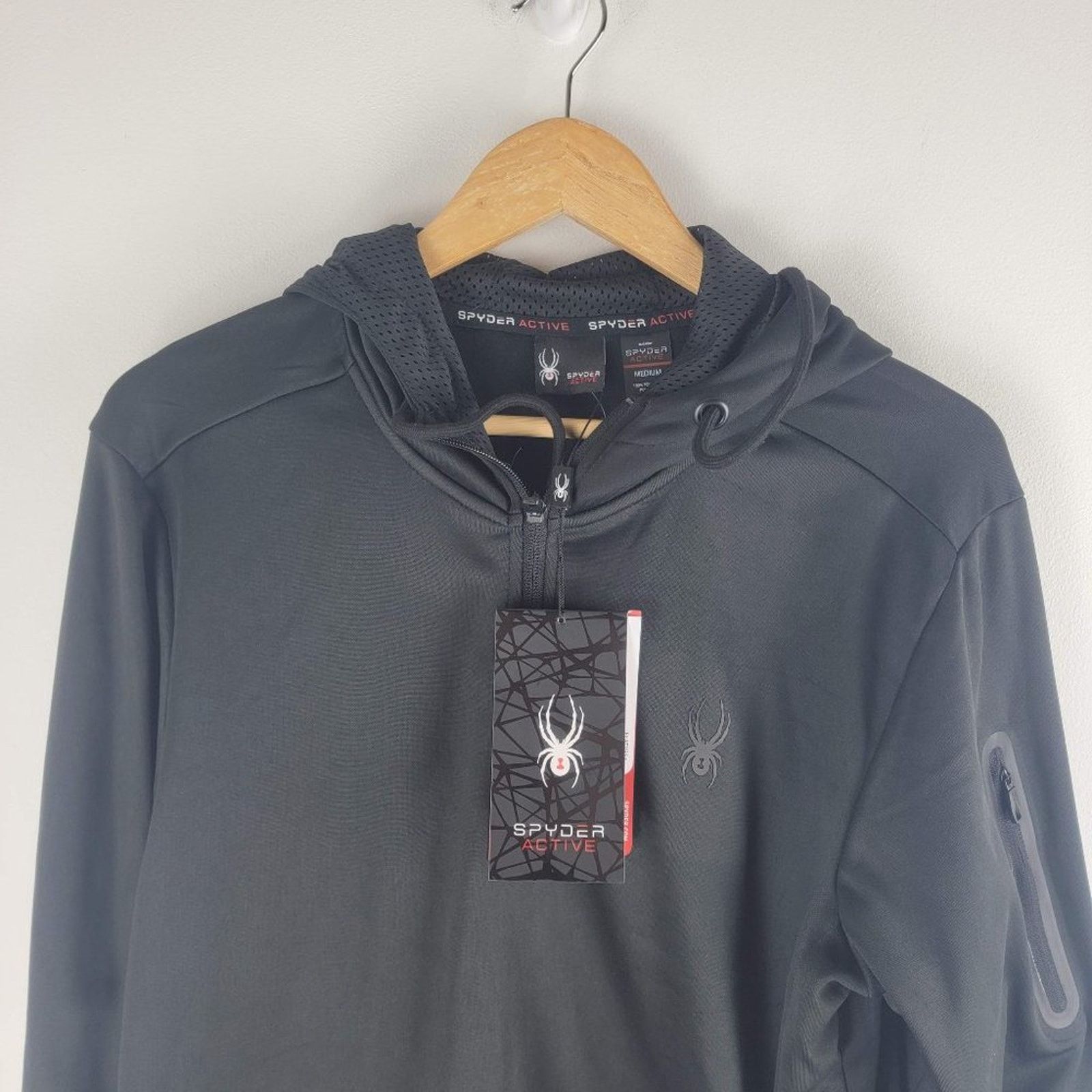 Spyder NWT Spyder active 1/4 zip jacket breathable sports black M Size US M / EU 48-50 / 2 - 3 Thumbnail