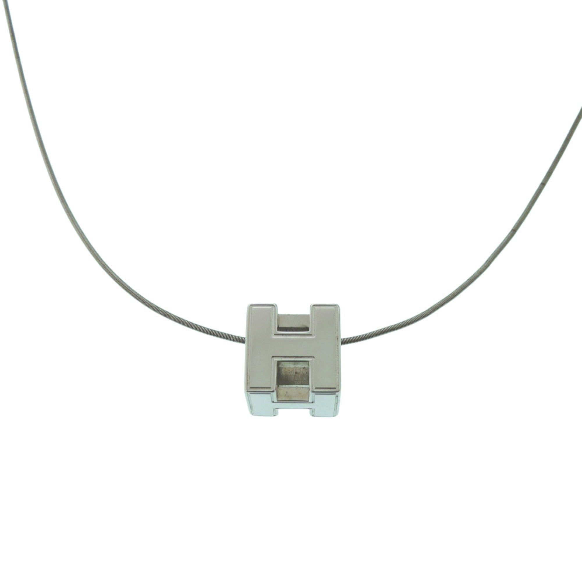 Hermes Excellent condition Hermes Cage d'H H-cube metal necklace, silver, 1480HERMES Size ONE SIZE - 1 Thumbnail