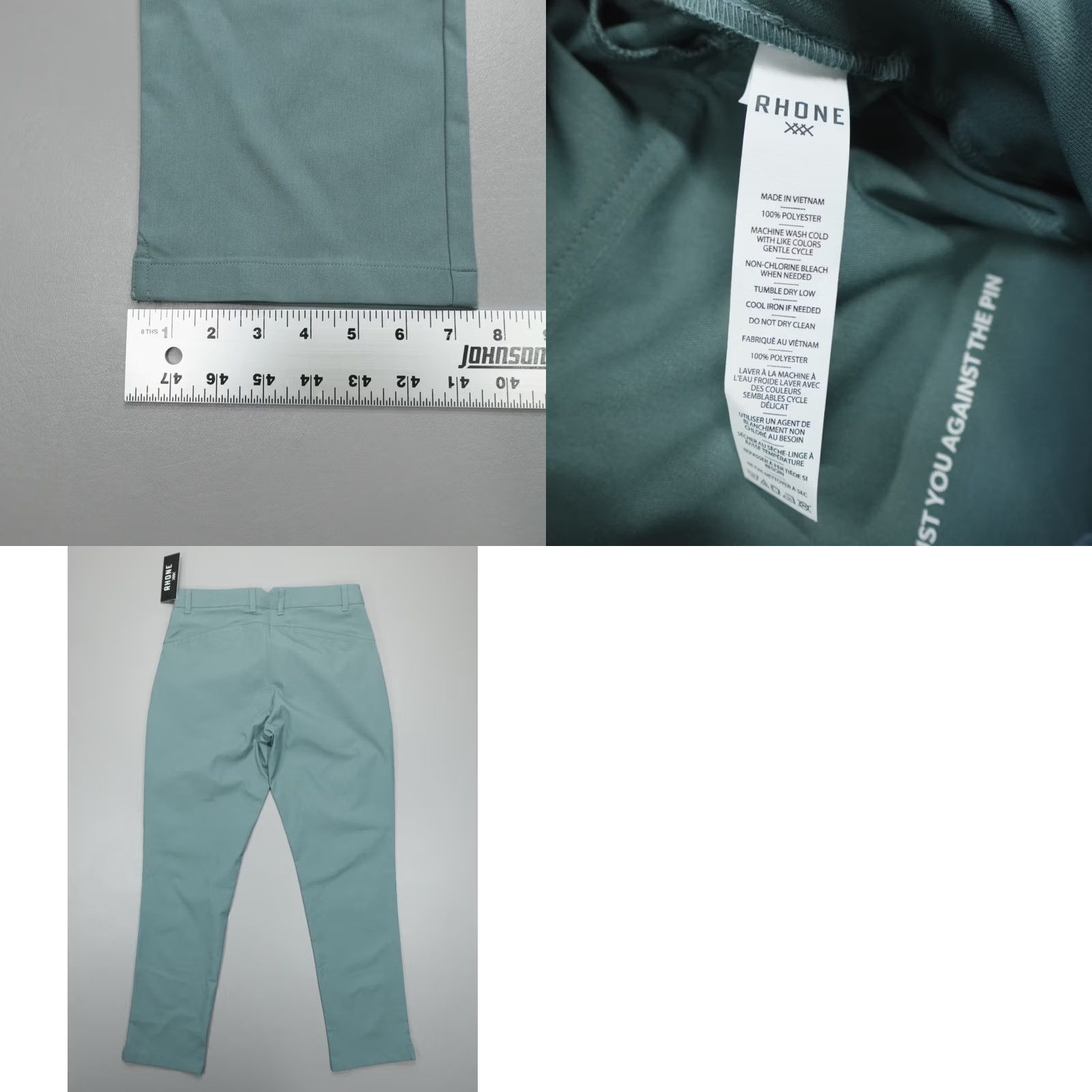 Rhone Rhone Golf Tour Trouser Pants Tidal Green Size 35x32 Classic Fit Performance Size US 36 / EU 52 - 8 Thumbnail