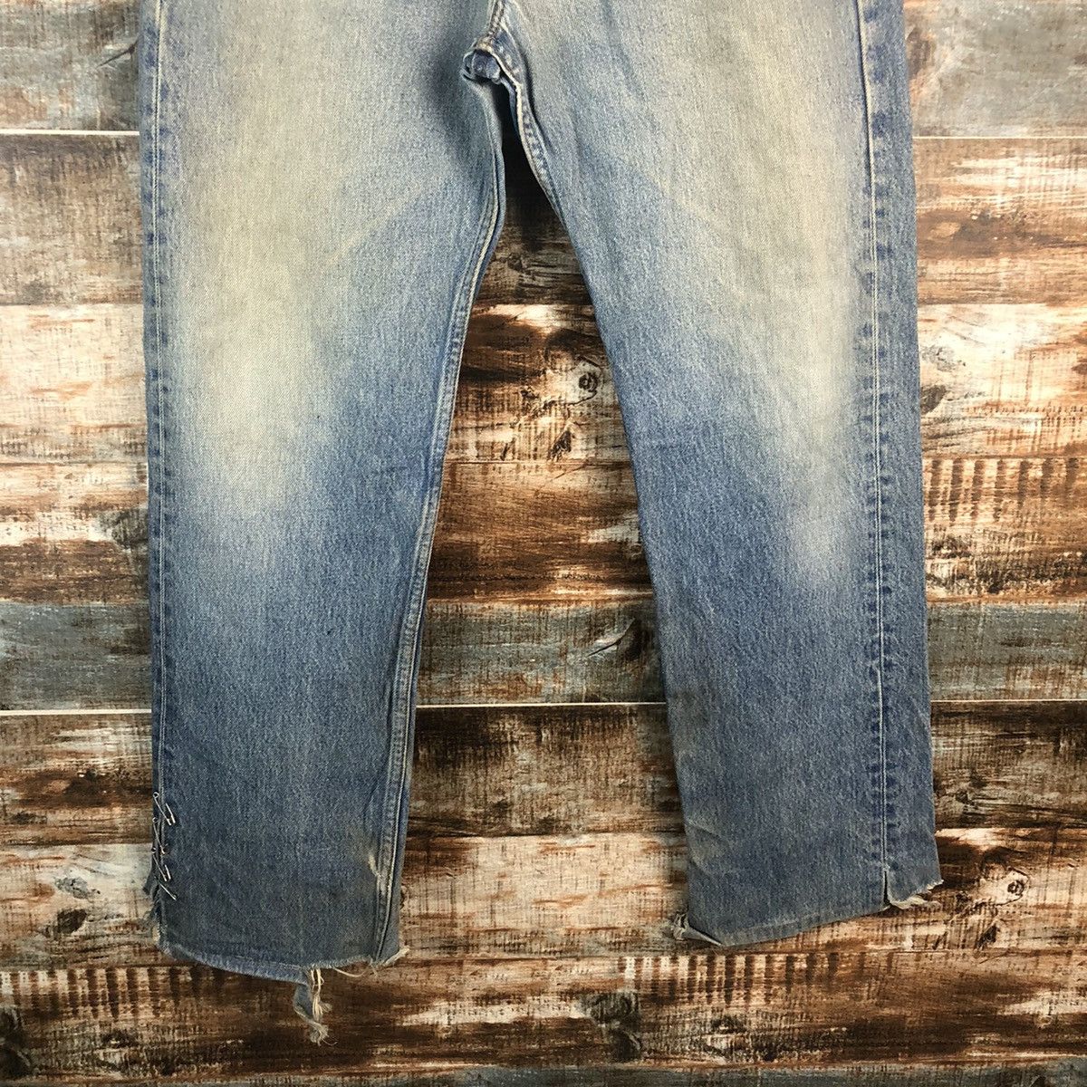 Levi's Levis 501xx vintage Blue ripped Denim Pants #A2571 Size US 35 - 6 Thumbnail