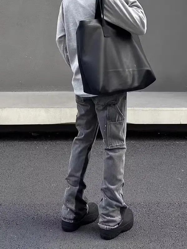 Japanese Brand VIBE Retro splashed-in micro-flare washed distressed jeans Size US 32 / EU 48 - 5 Thumbnail