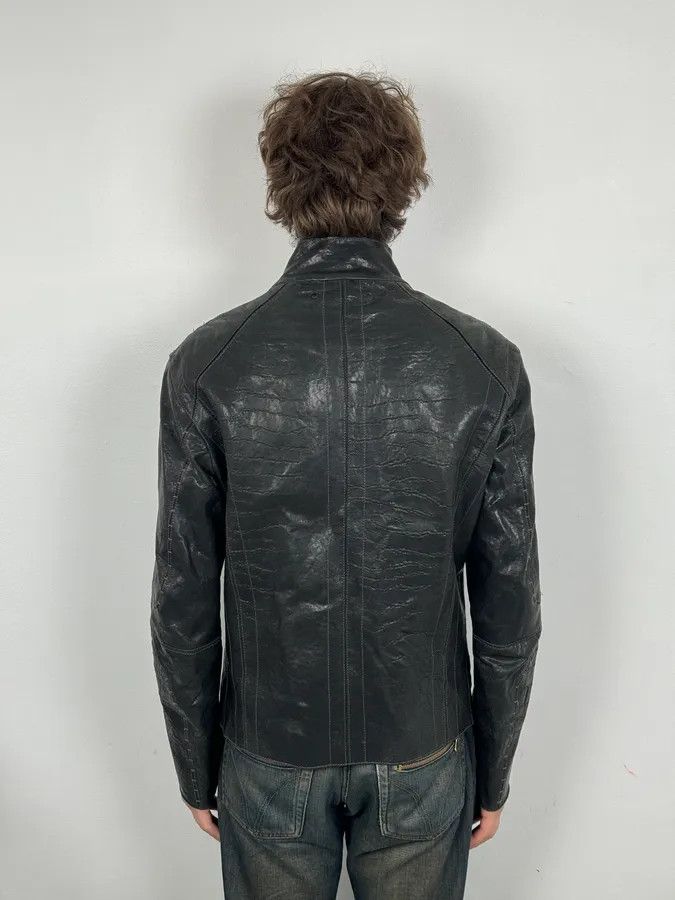 Hugo Boss Hugo Boss Black Eroded Leather Jacket Size US M / EU 48-50 / 2 - 3 Thumbnail