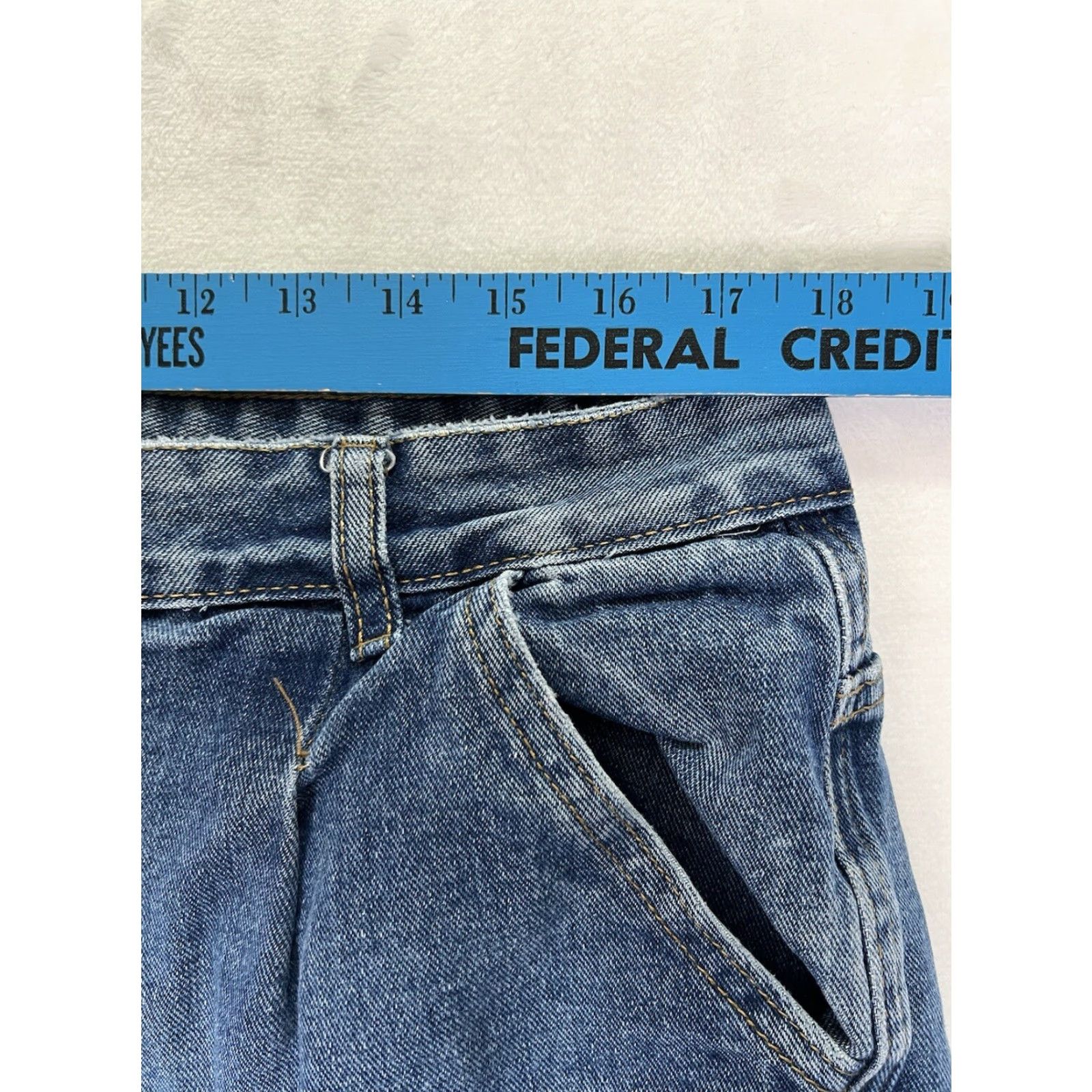 Shein Wake Baggy Cargo Wide Leg Jeans Women's 2XL 36x29 Blue 90s Hip Hop Y2K Jeans SheIn Size 40" / US 18 - 7 Thumbnail