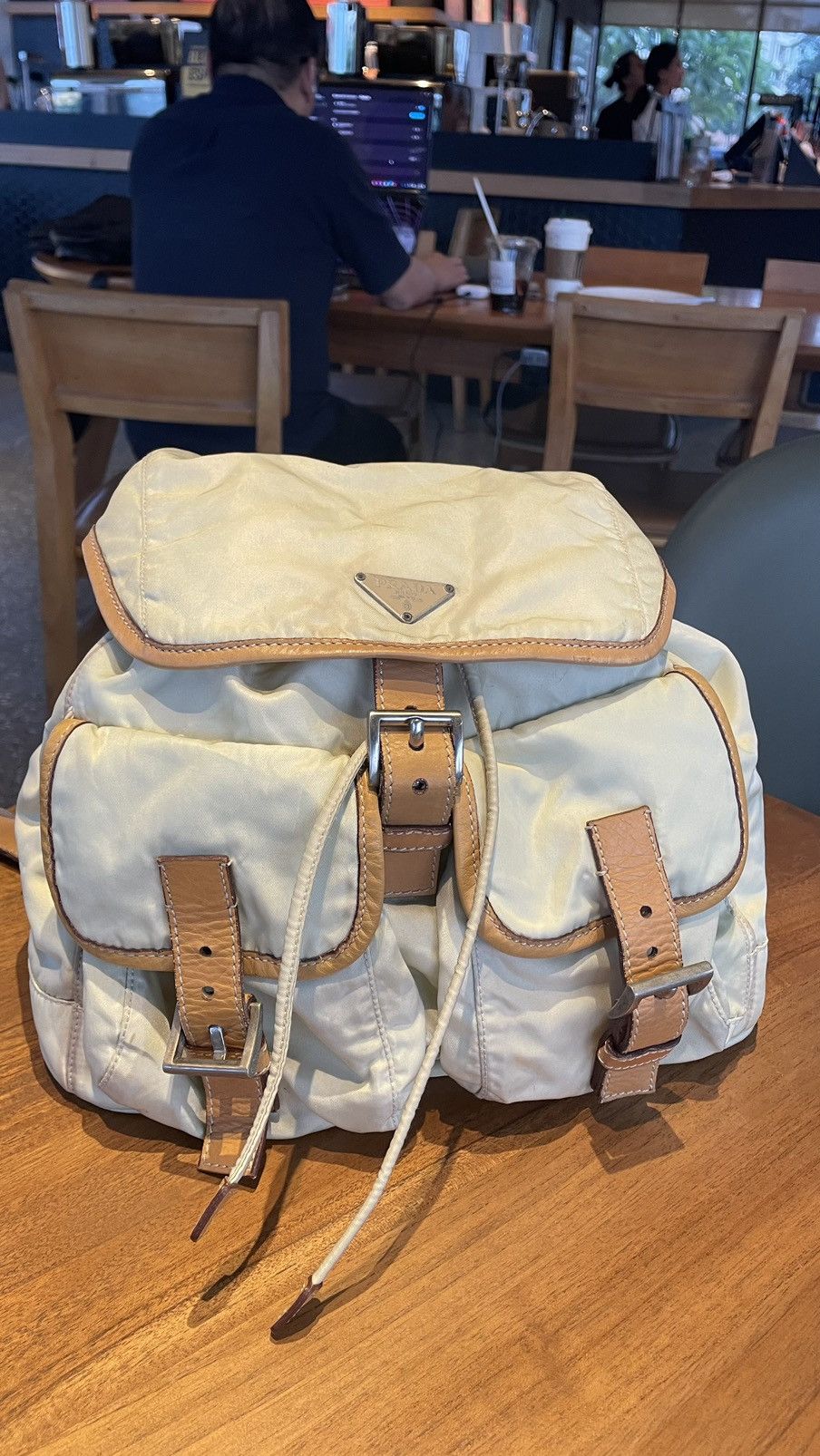 Prada × Vintage Prada Sport Cream Ivory Brown Nylon Leather Size ONE SIZE - 19 Thumbnail
