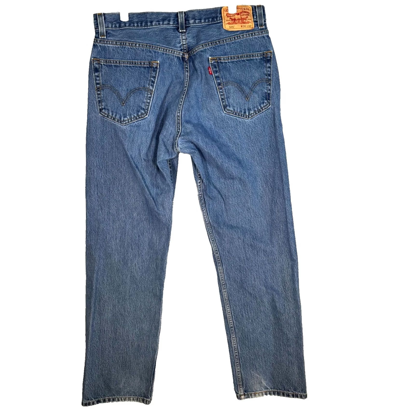 Levi's VINTAGE Levi's 505 Jeans Mens 36x32 Blue Denim Regular Fit Straight Leg Zip Fly Jeans Size US 36 / EU 52 - 2 Thumbnail