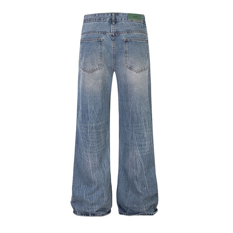 Vintage Washed loose-fitting men's lightning oversized jeans Size US 32 / EU 48 - 2 Thumbnail