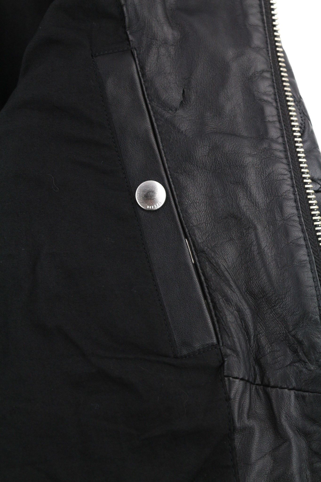 Diesel L-MARTON S Black Leather Band Neck Zip Jacket 81726 Size US S / EU 44-46 / 1 - 7 Thumbnail