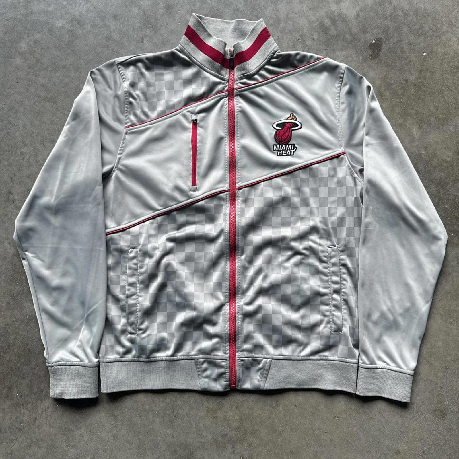 NBA Zip Up Y2K Checkers Miami Heat Full Zip Up Metalic Jacket Size US L / EU 52-54 / 3 - 1 Thumbnail