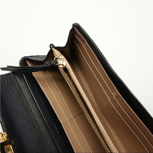 Chloe Chloé Continental Wallet Drew Horse Embroidered Leather Navy Size ONE SIZE - 7 Thumbnail