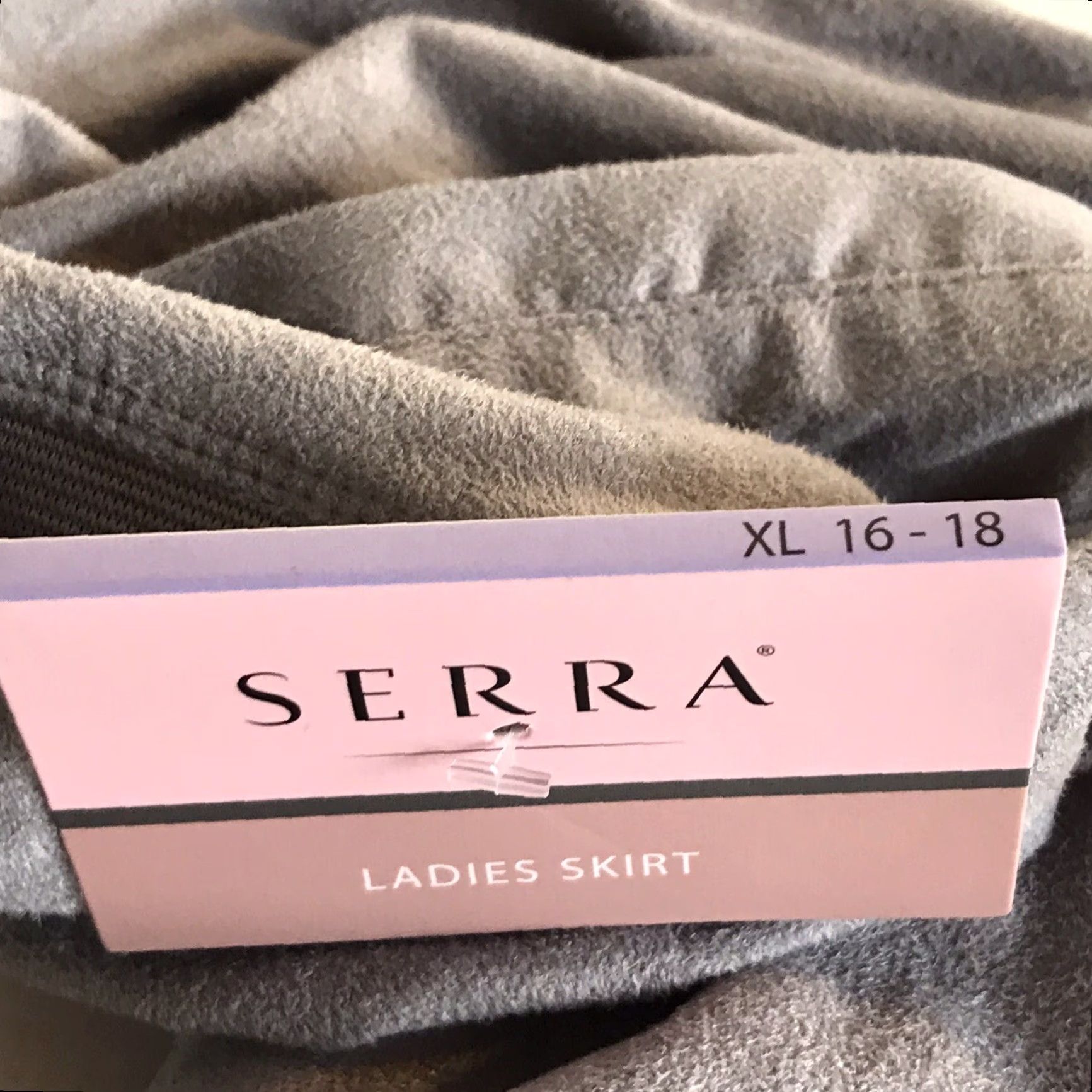 Vintage Serra Women's XL (16-18) Light Gray Knit Pencil Skirt with Pockets - Casual Business Workwear Spring Summer Size 40" / US 18 - 3 Thumbnail