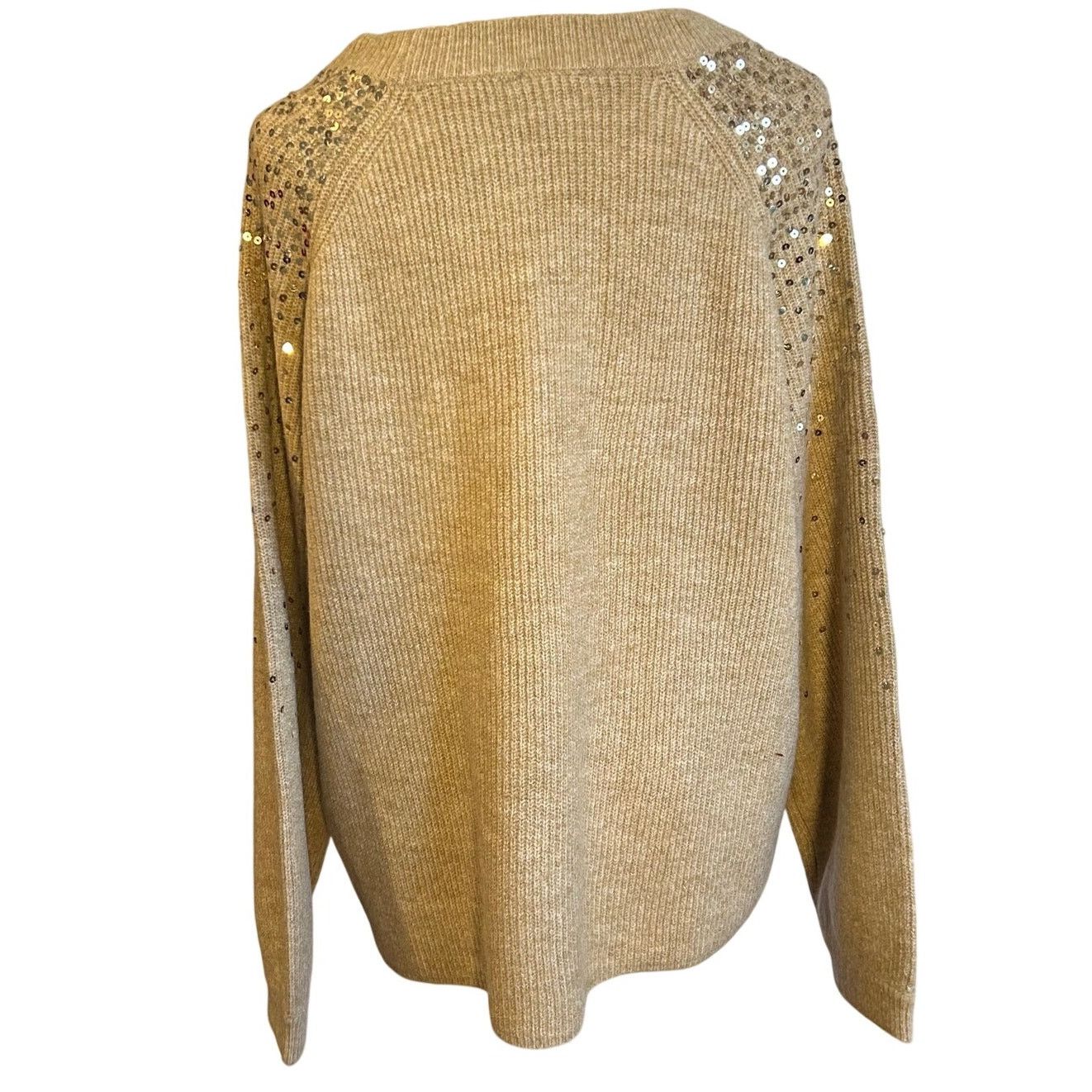 Vince Camuto Vince Camuto Sequin Raglan Pullover Sweater NWT Camel L Size L / US 10 / IT 46 - 12 Thumbnail