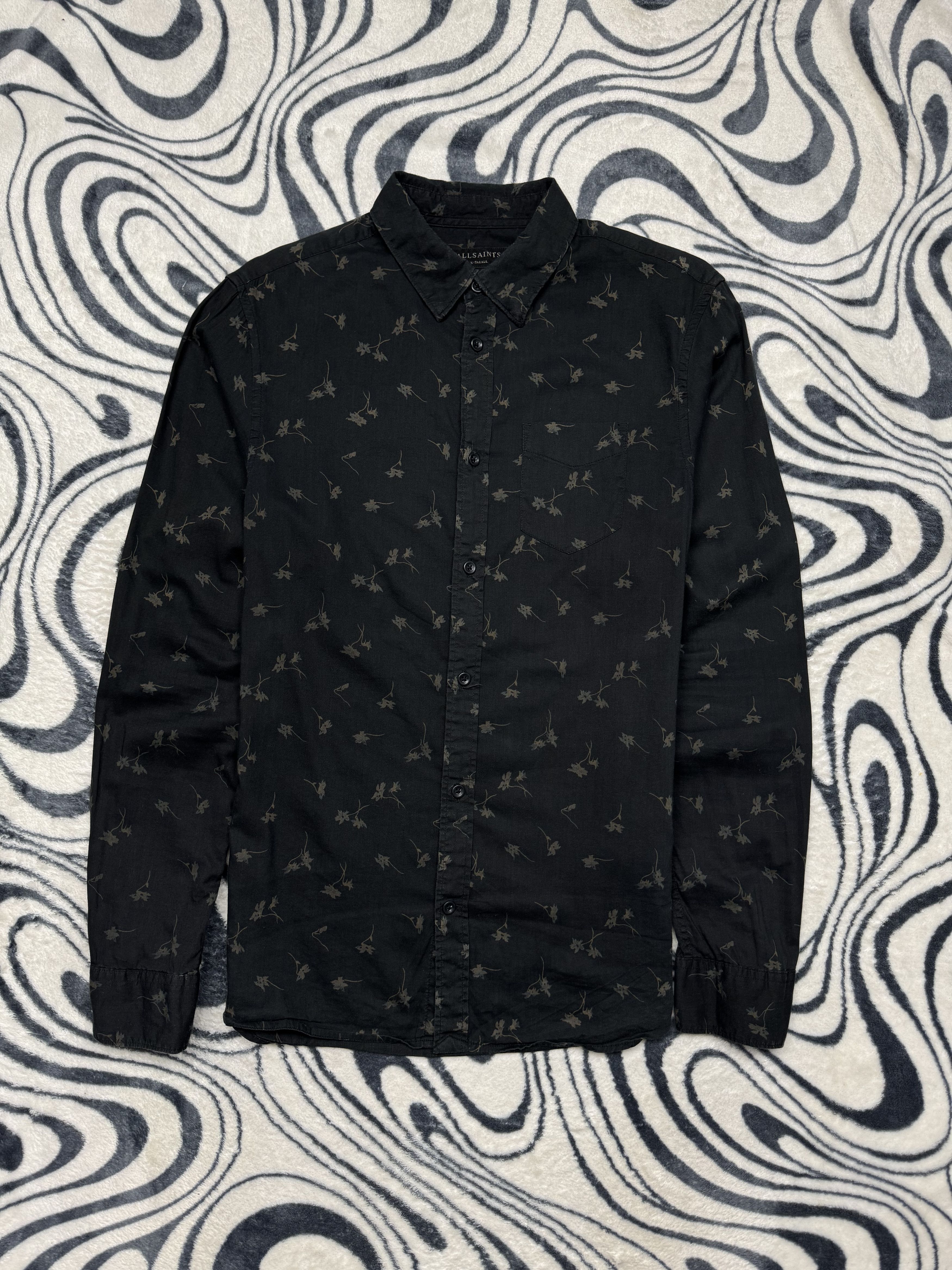 Allsaints AllSaints Mens Dedham Long Sleeve Floral Print Shirt Size US XS / EU 42 / 0 - 1 Thumbnail