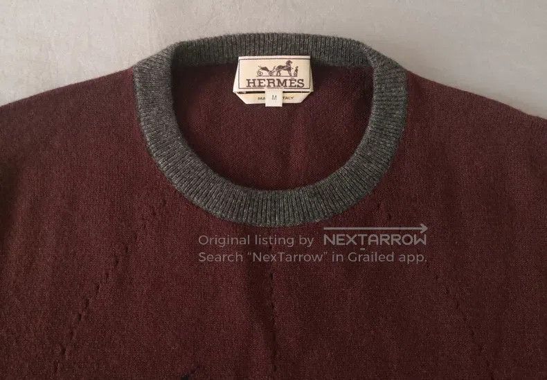 Other Hermes Cashmere sweater knitted sweater, burgundy, 100% ca Size US M / EU 48-50 / 2 - 2 Thumbnail