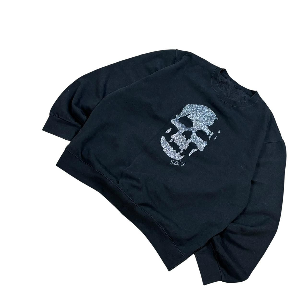Japanese Brand Vintage Sa’z Skull Print Black Crewneck Sweatshirt Size US XXL / EU 58 / 5 - 3 Thumbnail