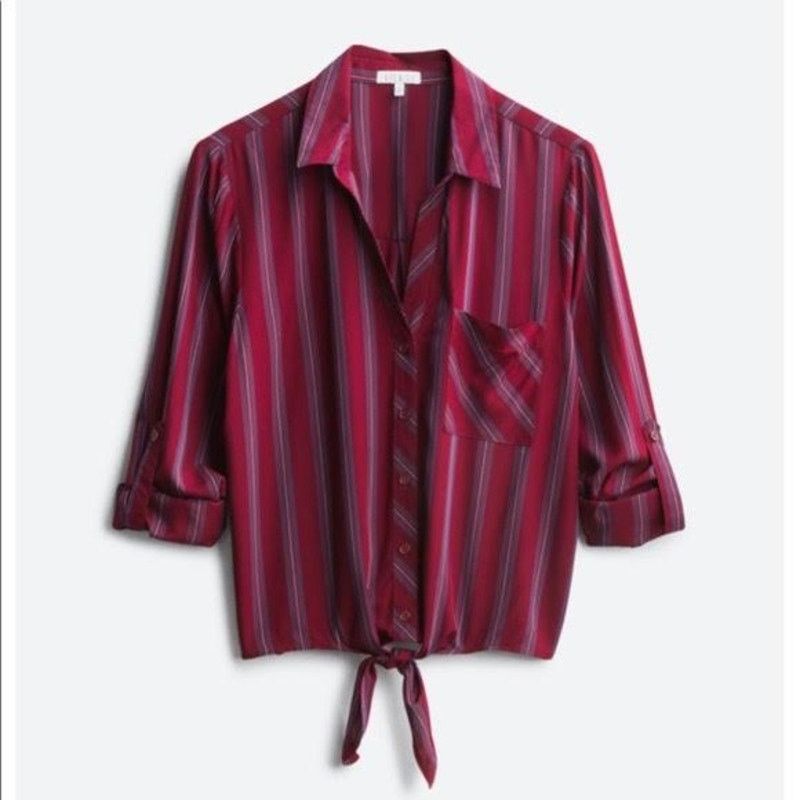 Nordstrom Lila Li | Cecil Tie Front Button Up Shirt | Size Small Size S / US 4 / IT 40 - 1 Thumbnail