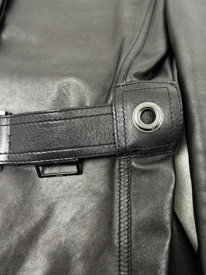 Gucci AW1999 Gucci Black Silver Belted Premium Leather Jacket by Tom Ford Size M / US 6-8 / IT 42-44 - 11 Thumbnail