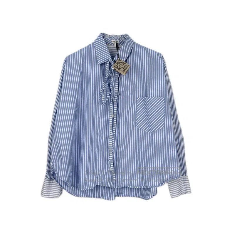 Loewe Loewe Blue and white vertical striped collar tie shirt Size XS / US 0-2 / IT 36-38 - 1 Thumbnail