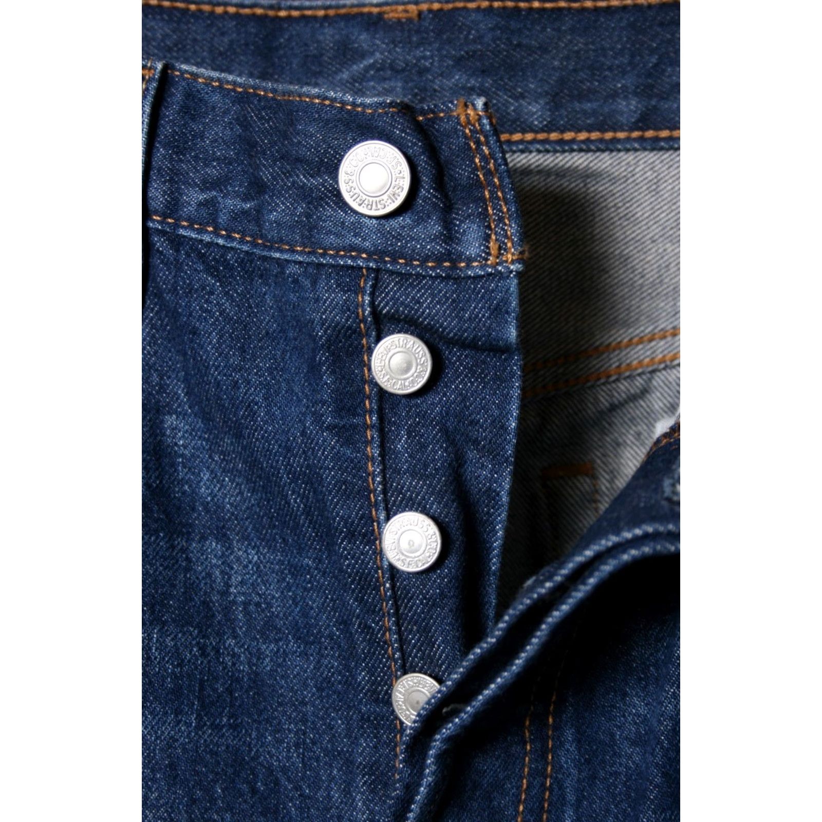 Levi's LEVI'S 501 Jeans Denim 100% Cotton Blue Sz. 30x32 Womens Inseam 32" High Rise Selvedge Vintage Big E Straight Size 24" / US 00 / IT 34 - 3 Thumbnail