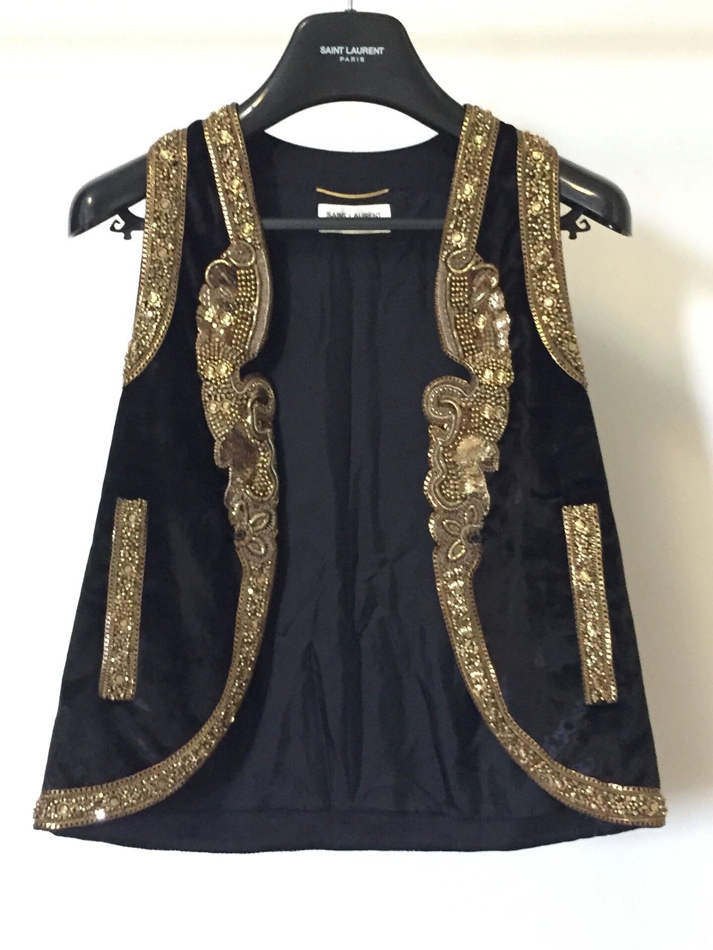 Saint Laurent Paris Saint Laurent Embroidered Vest 15SS Collection. Size US S / EU 44-46 / 1 - 1 Thumbnail