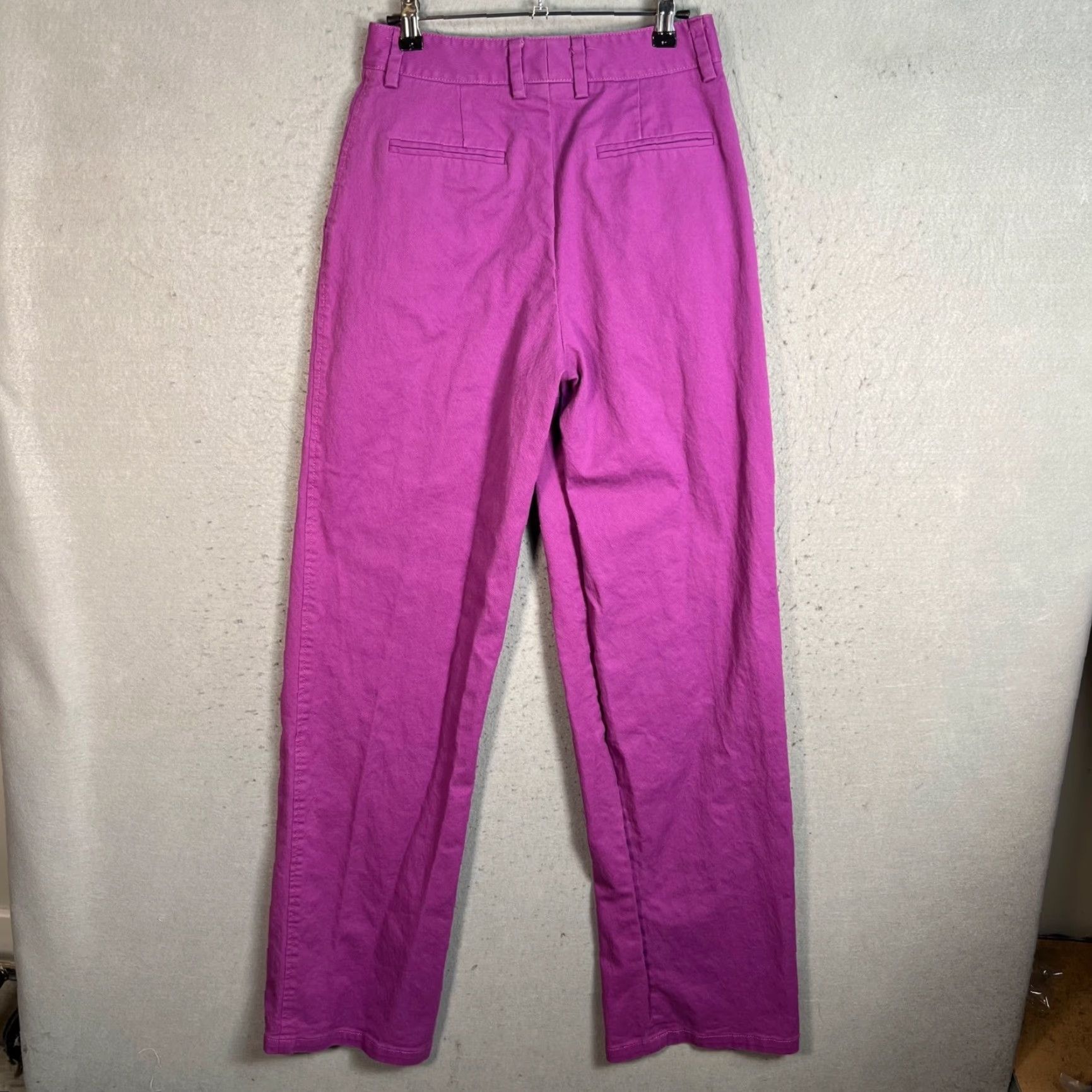 Vintage Aknvas Womens Size 6 Purple High-Waisted Pleated Cotton Blend Trousers Pants Size 28" / US 6 / IT 42 - 2 Thumbnail