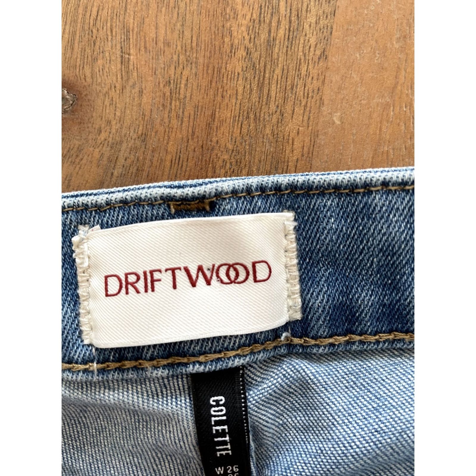 Vintage Driftwood Colette Jeans Women 26x26 Cotton Polyester Spandex Denim Straight Festival Bohemian Embroidered Logo Zipper Button Jeans Women Size 26" / US 2 / IT 38 - 3 Thumbnail