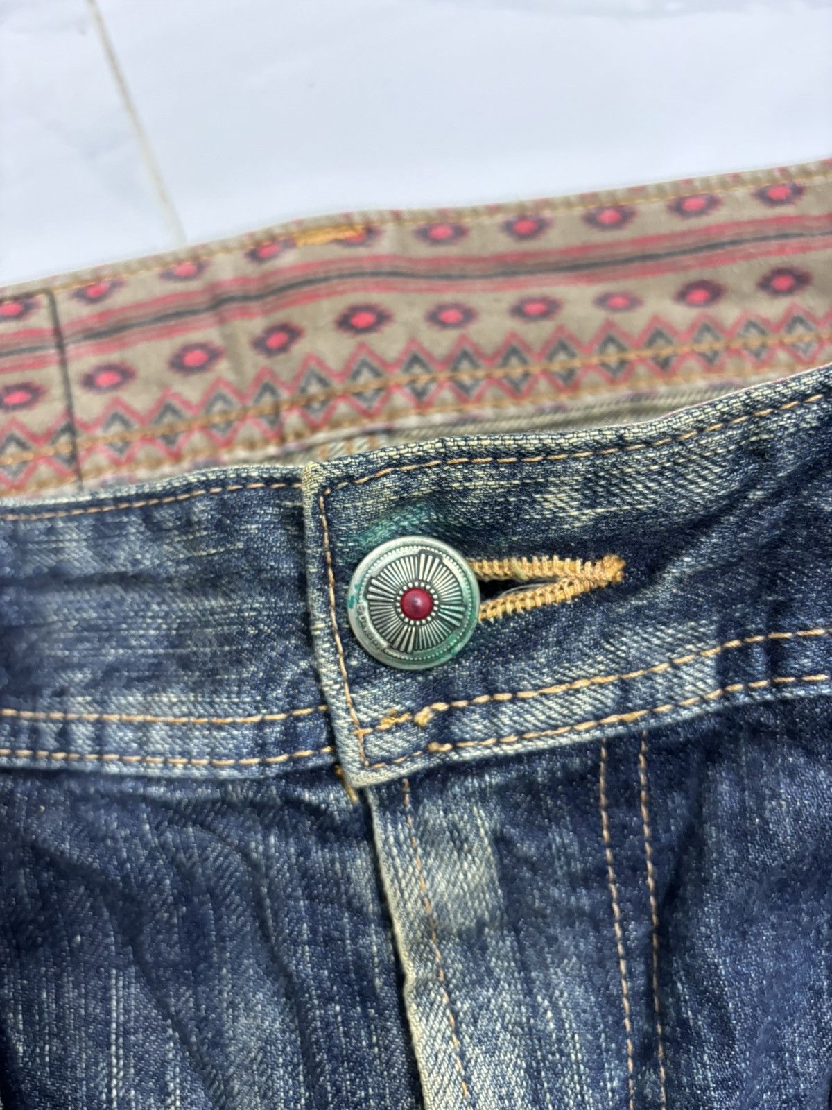 14th Addiction × Edwin × KMRii 🔥EDWIN BAGGY MUD WASH DISTRESSED RUSTY DENIM JEANS Size US 32 / EU 48 - 11 Thumbnail