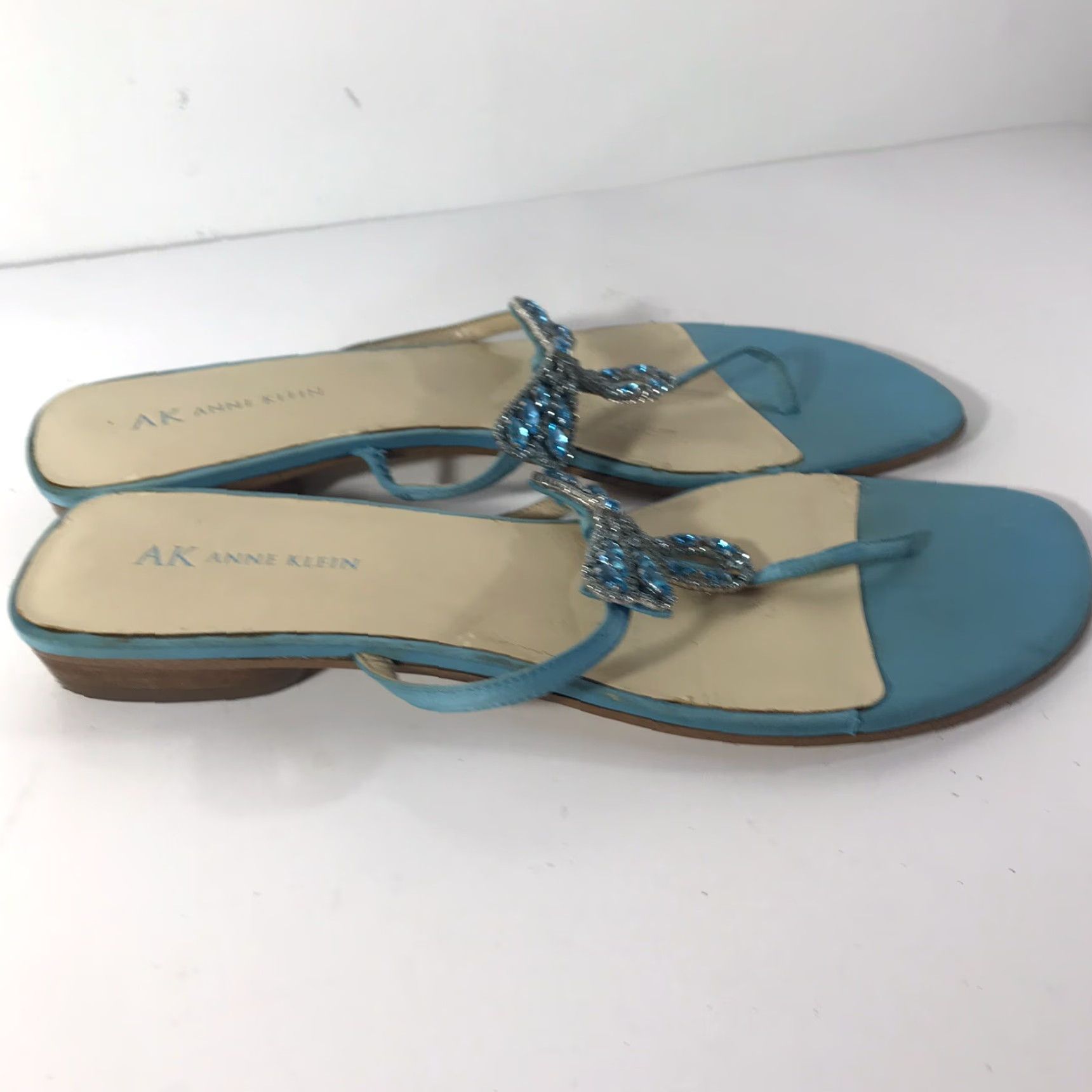 Anne Klein Anne Klein Blue Dragonfly Rhinestone T-Strap Flats Women’s Size 9M Summer Casual Size US 9 / IT 39 - 2 Thumbnail