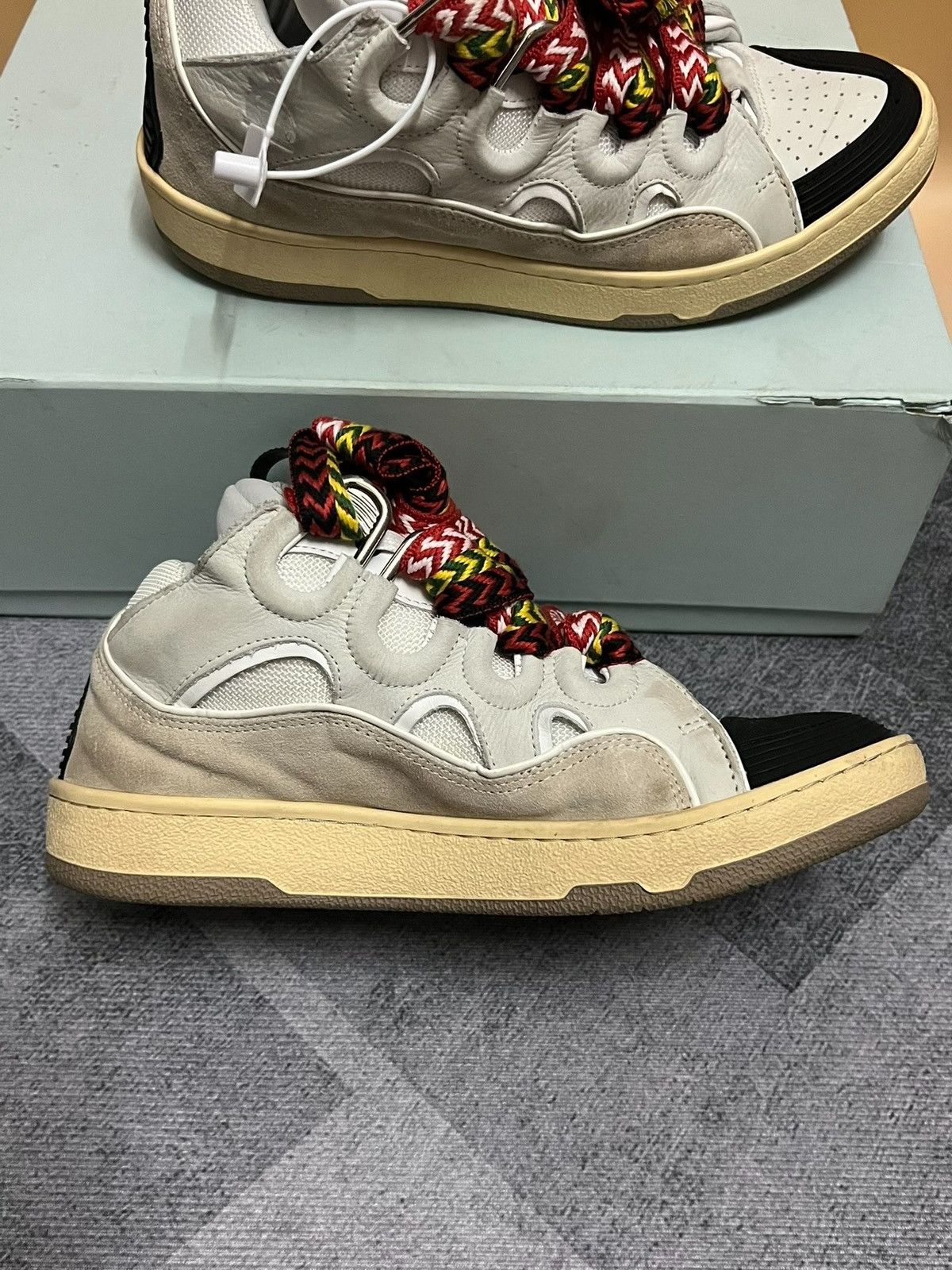 Lanvin Lanvin Curb sneaker with multicolor herringbone laces Size US 8.5 / EU 41-42 - 6 Thumbnail
