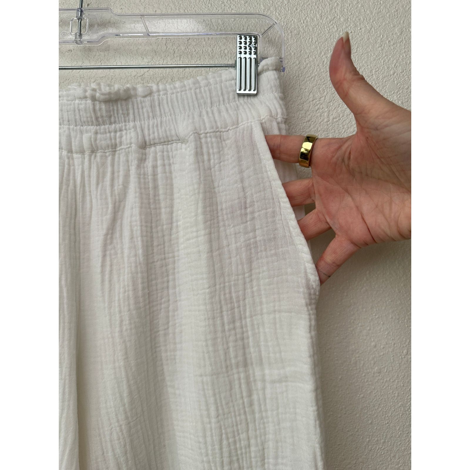 Rails Rails Leon White Gauze Wide Leg Pants Elastic Waist US S Size 25" / US 0 / IT 36 - 11 Thumbnail