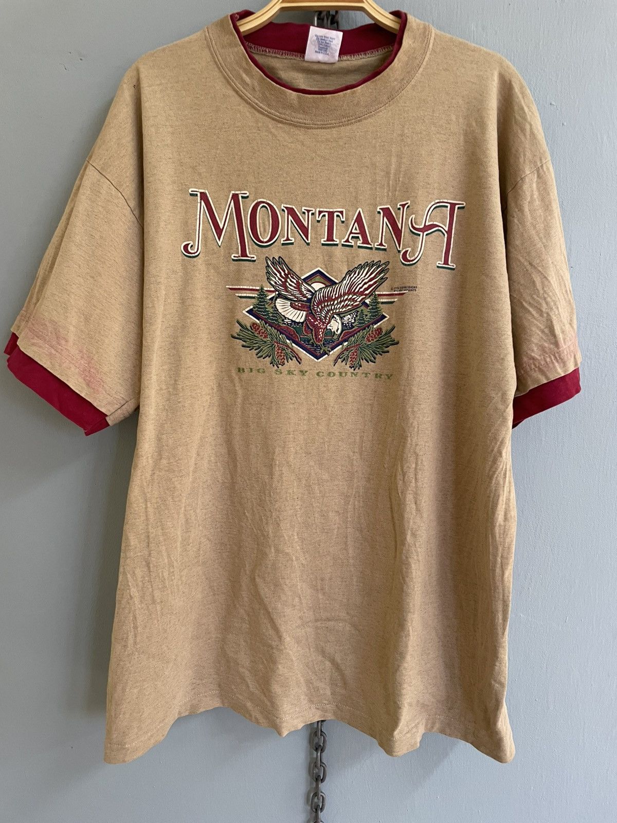 Vintage Vintage 90s Montana Big Sky Country t shirt Size US XL / EU 56 / 4 - 3 Thumbnail