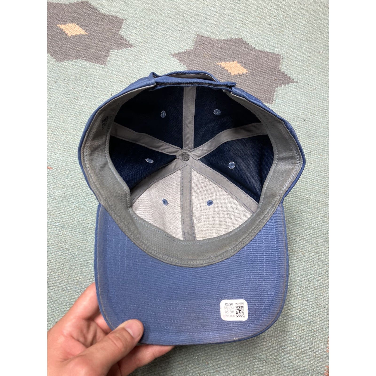 Adidas Adidas Strapback Hat Cap Running Blue Polyester Spandex Gym Active Wear Men Adjustable Size Blue Strapback Hat Size ONE SIZE - 6 Thumbnail