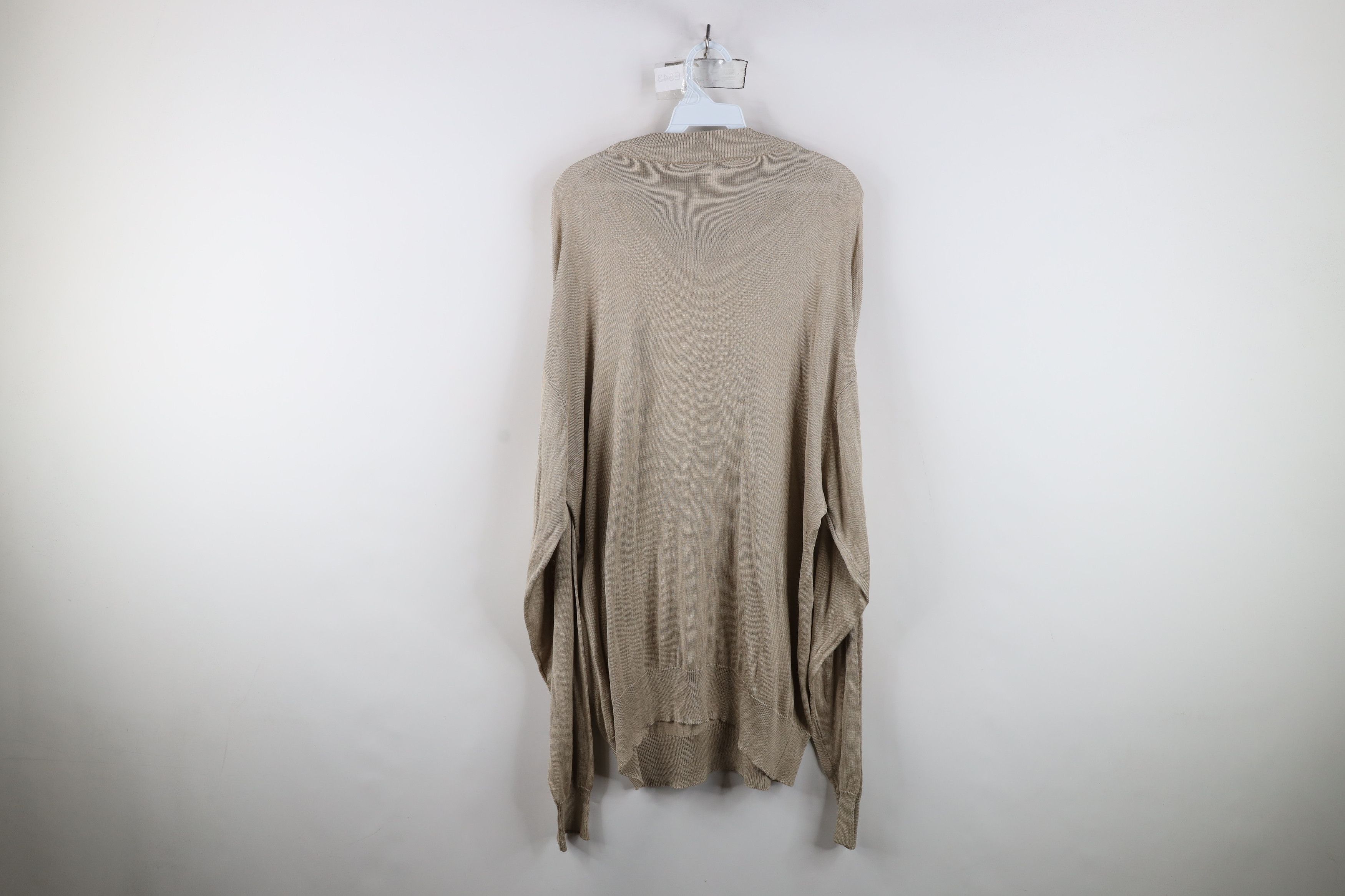 Gemelli Vintage 90s Genelli Lightweight Knit Crewneck Sweater Beige Size US XXL / EU 58 / 5 - 12 Thumbnail