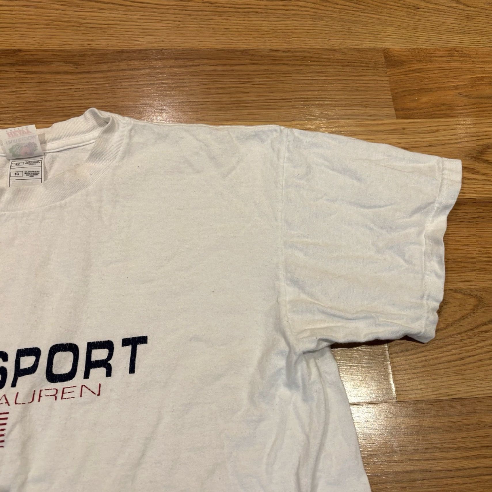 Ralph Lauren VINTAGE Ralph Lauren Polo Sport White T-Shirt Spellout Logo USA Flag 90s Mens XL Short Sleeve Crew Neck Graphic Print Size US XL / EU 56 / 4 - 2 Thumbnail