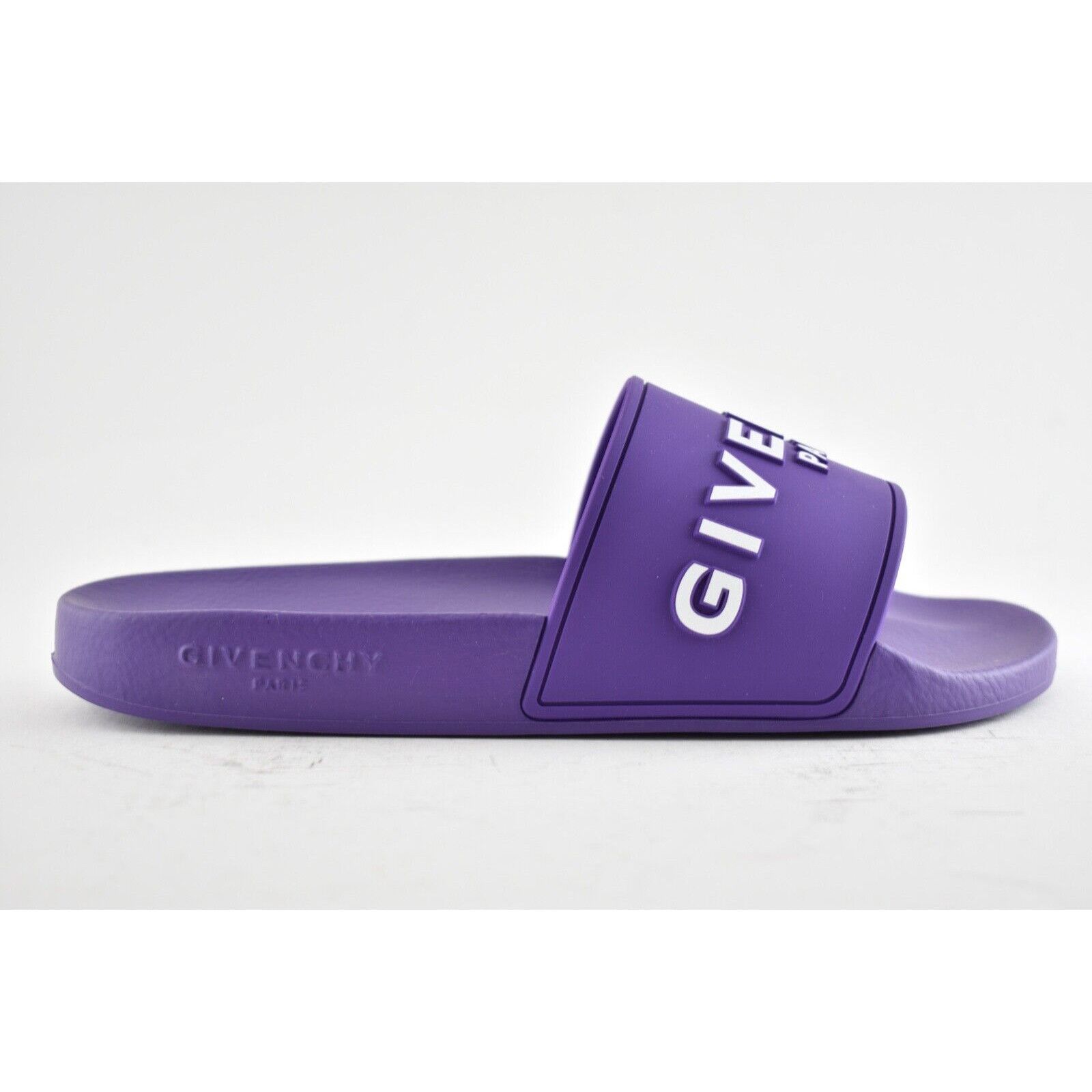 Givenchy Givenchy Paris Purple Rubber White Logo Slide On Pool Sandal Size US 6 / IT 36 - 3 Thumbnail