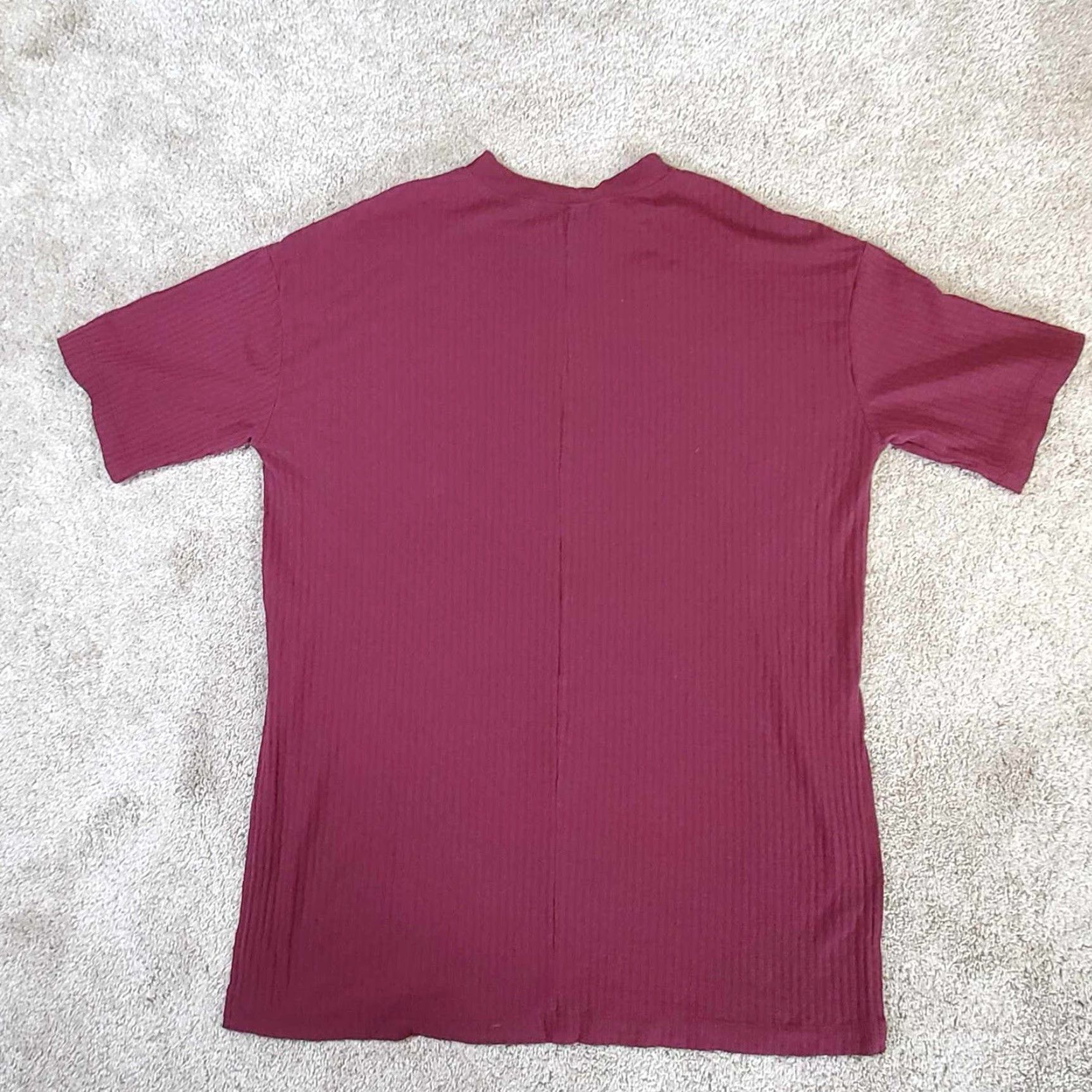 Vintage Dressed In Lala T-Shirt Dress Ribbed Oversized Short Sleeve Side Slits Red Small Womens Size S / US 4 / IT 40 - 6 Thumbnail