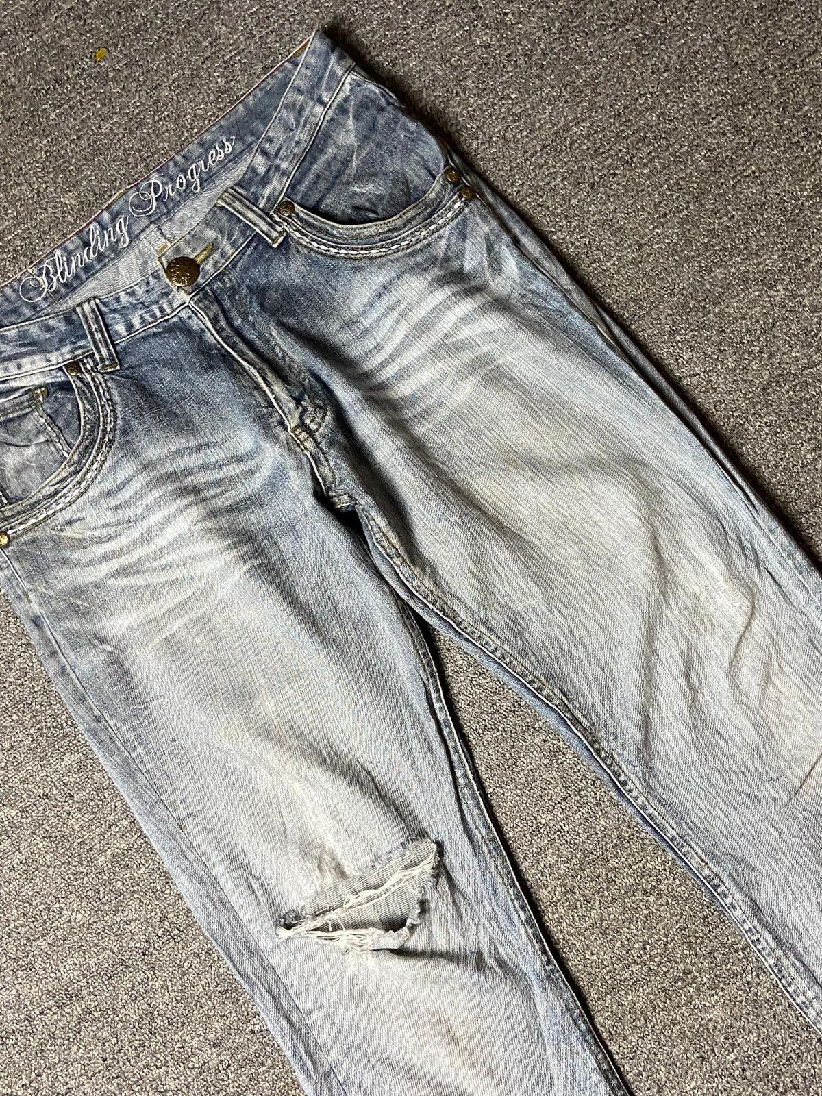 Japanese Brand × Vintage Vintage PANASPUR Distressed Denim Ripped Jeans (122) Size US 32 / EU 48 - 10 Thumbnail