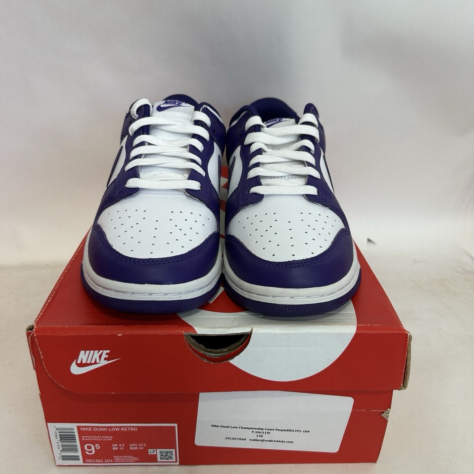 Nike Nike Dunk Low Retro “Championship Court Purple” Size US 9.5 / EU 42-43 - 2 Thumbnail