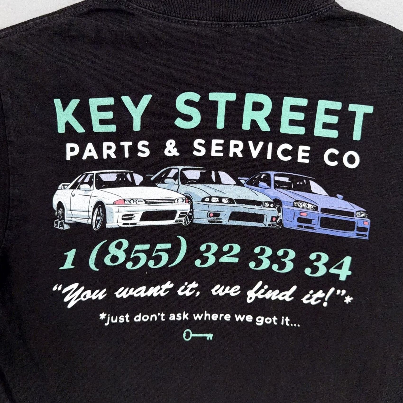 Vintage Key Street Shirt Womens Small Black Parts & Service Car Graphic Tee Tagless Size S / US 4 / IT 40 - 6 Thumbnail