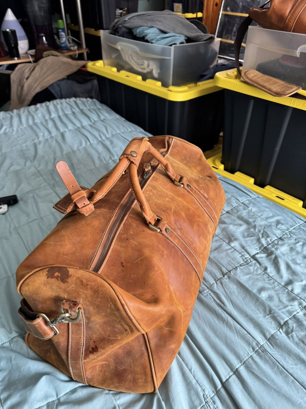 Handmade Authentic leather gym bag Size ONE SIZE - 7 Thumbnail