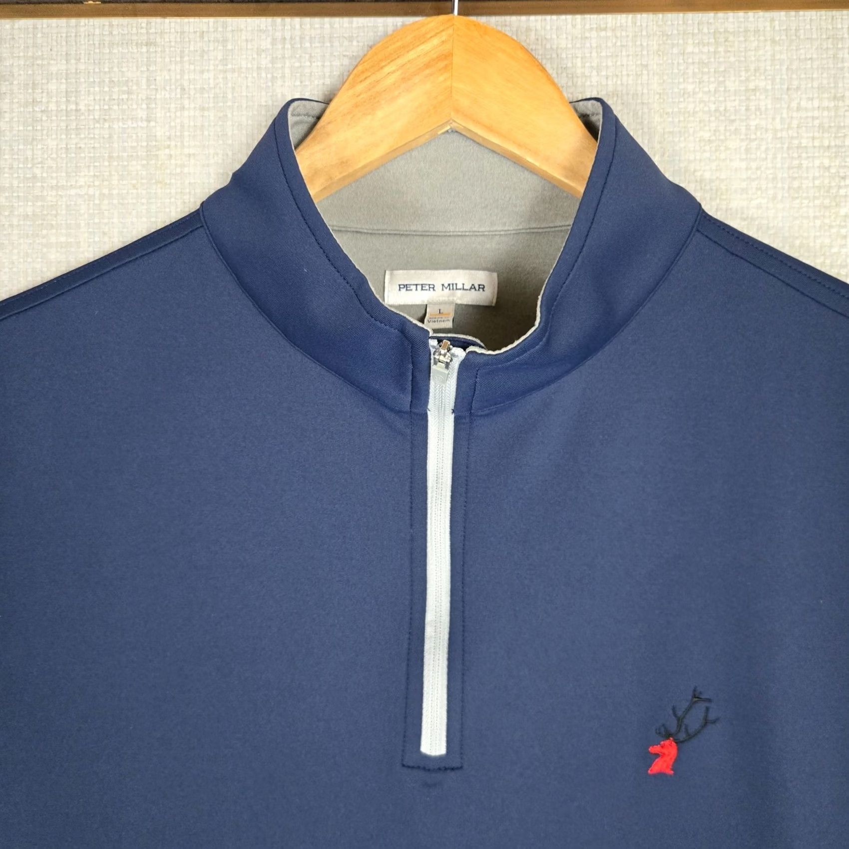 Peter Millar Peter Millar Crown Sport Perth Wicking Mens 1/4 Zip Vest Pullover Blue Golf Casual Shirt Jacket Windbreaker Stand-Up Collar Large Mens Size US L / EU 52-54 / 3 - 4 Thumbnail