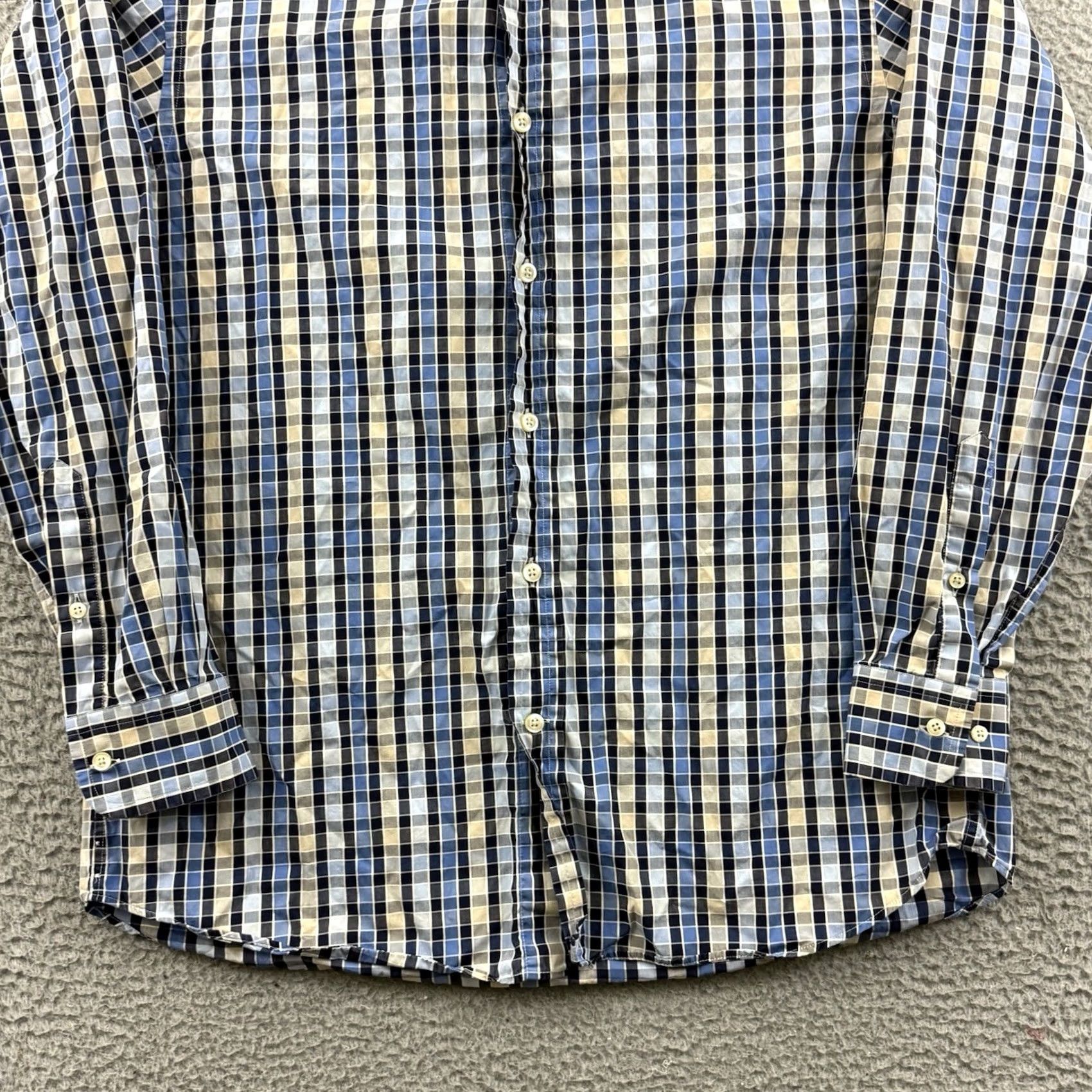 Canali Canali Shirt Men Medium Blue Check Button Down Long Sleeve Casual Preppy Outdoor Size US M / EU 48-50 / 2 - 2 Thumbnail