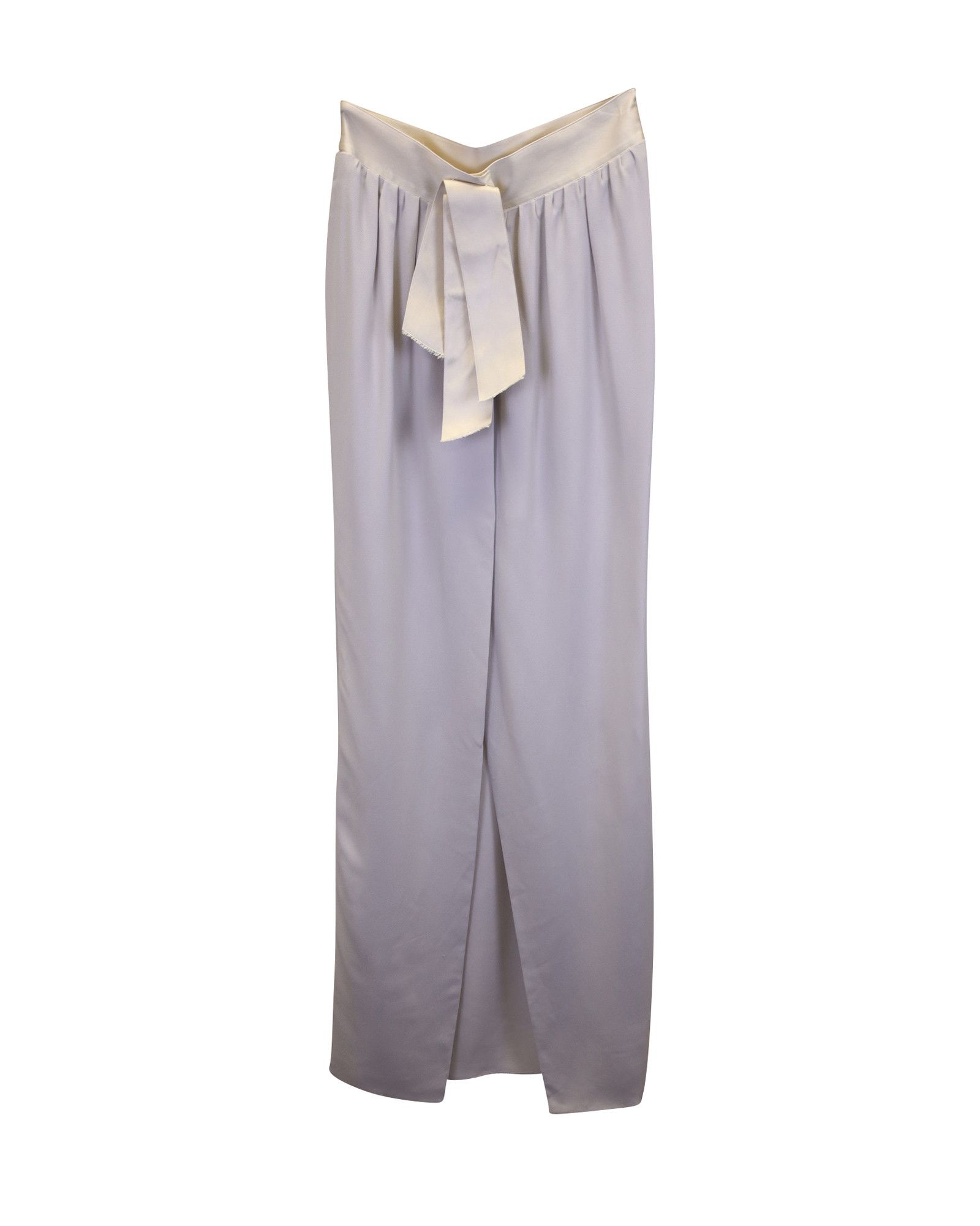 Lanvin Lanvin Bow Detail Maxi Skirt in Grey Acetate Size 24" / US 00 / IT 34 - 1 Thumbnail