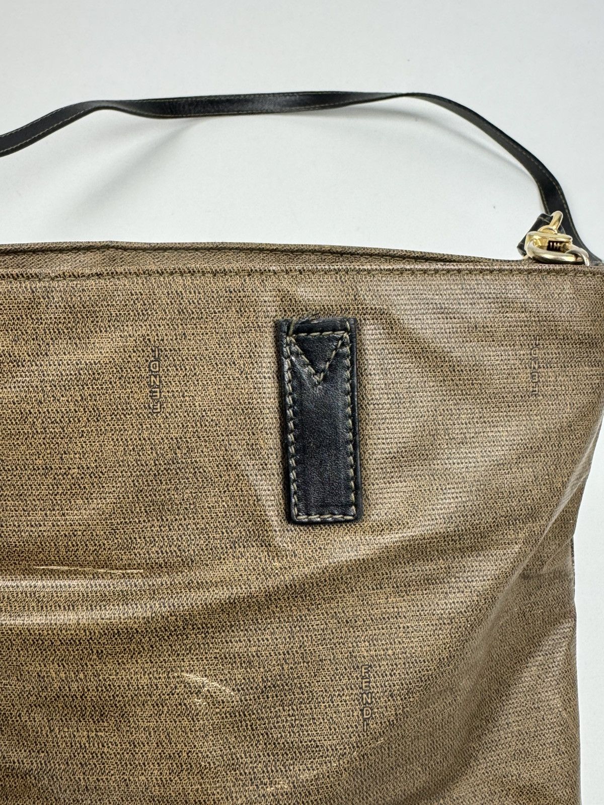 Fendi 1990’s Vintage Distressed Fendi Logo PVC Shoulder Bag Size ONE SIZE - 13 Thumbnail