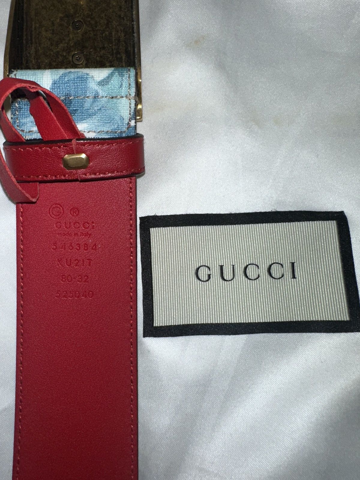 Gucci Gucci GG Supreme “Blooms” Floral Canvas Feline Tiger Belt Size 32 - 5 Thumbnail