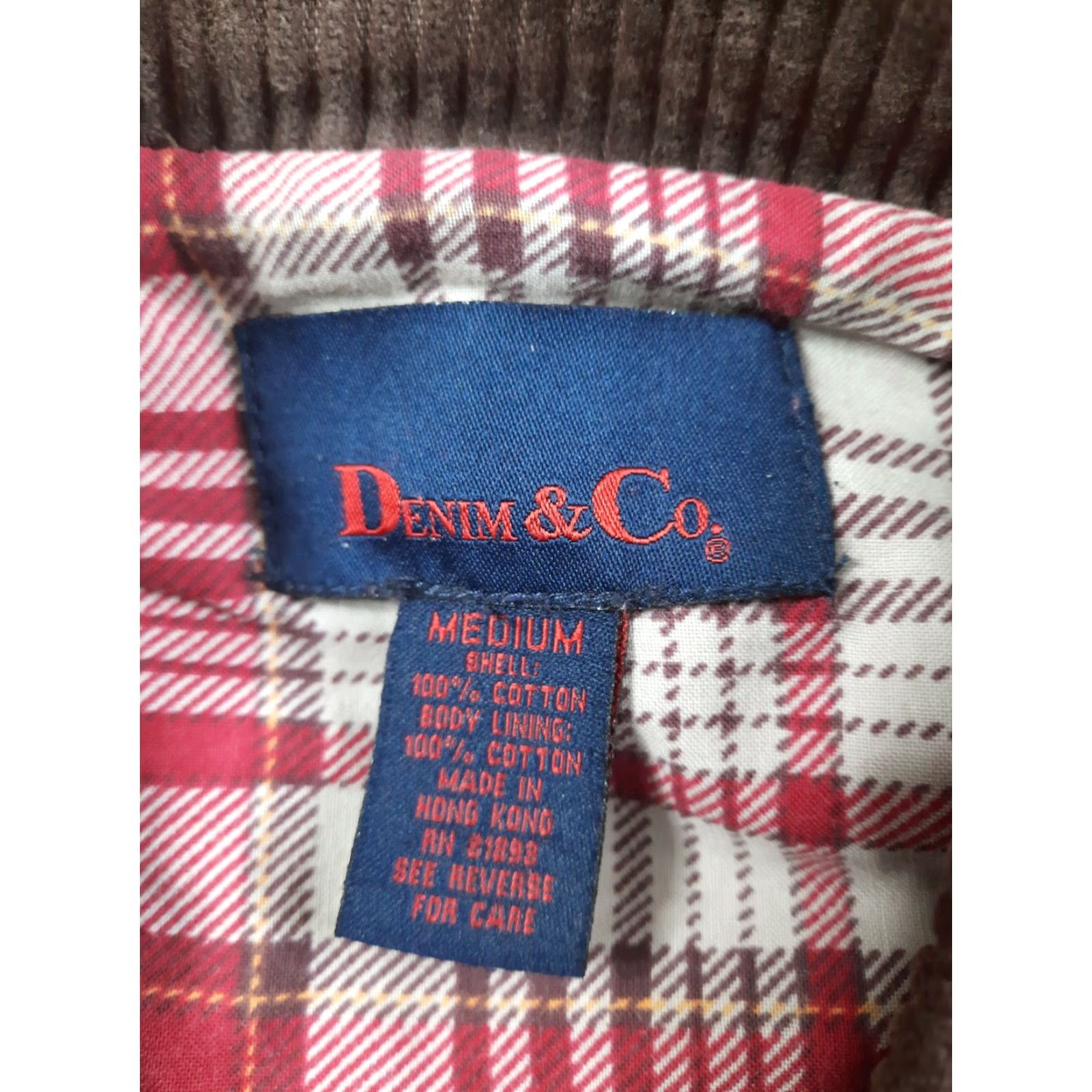 Denim & Co. VINTAGE Denim & Co. Chore Barn Coat Medium Red Jacket/Coat Mid-Length Women Lined Corduroy Collar 90s Size M / US 6-8 / IT 42-44 - 3 Thumbnail