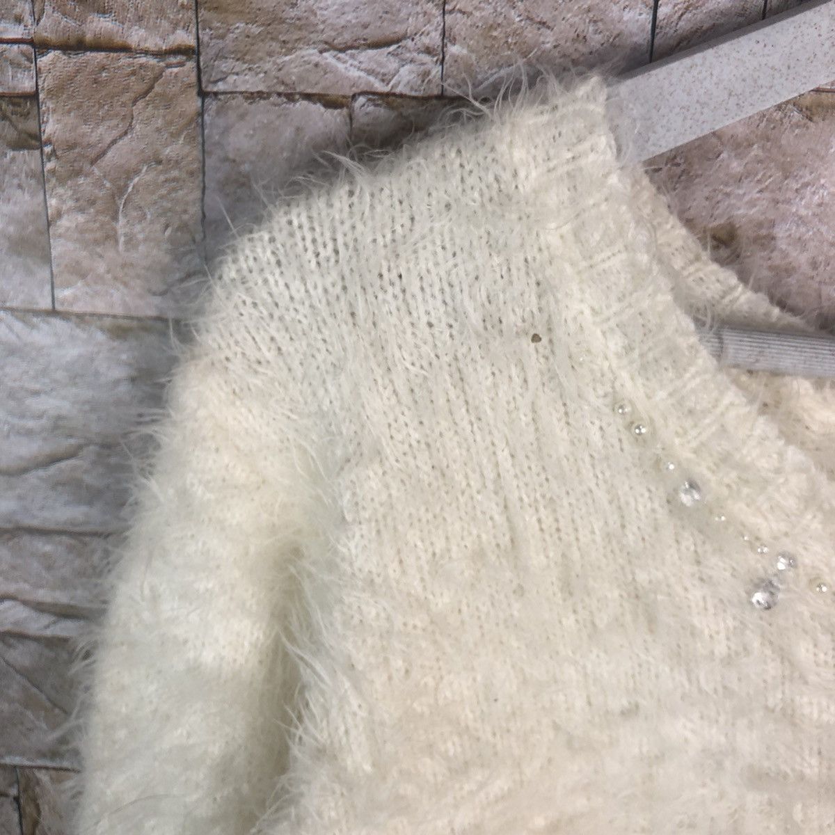 Homespun Knitwear × Japanese Brand Colza White Shag Shaggy Fur Mohair Knitwear #A18 Size M / US 6-8 / IT 42-44 - 9 Thumbnail