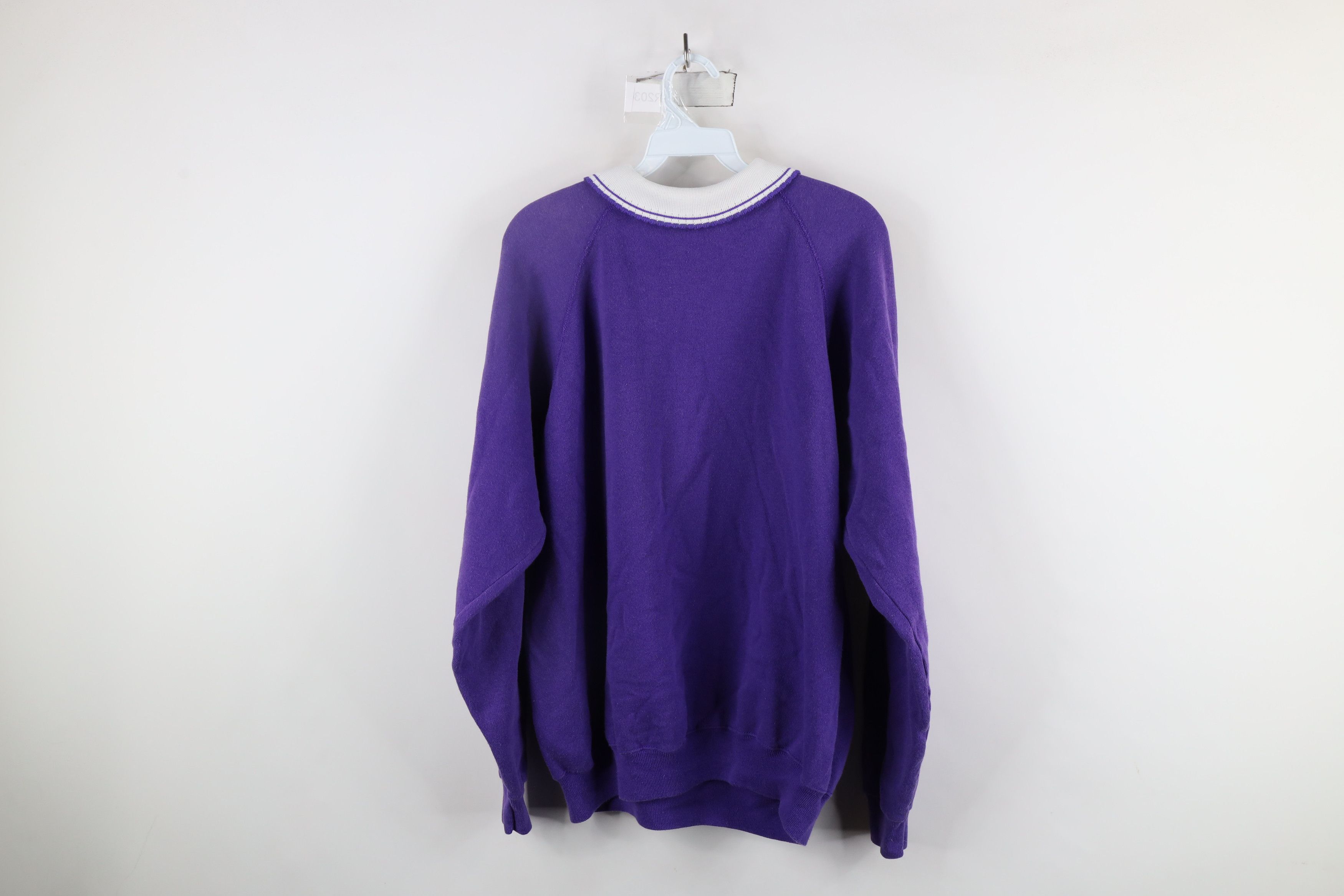 Vintage Vintage 90s Streetwear Ducks Collared Sweatshirt Purple USA Size XL / US 12-14 / IT 48-50 - 7 Thumbnail