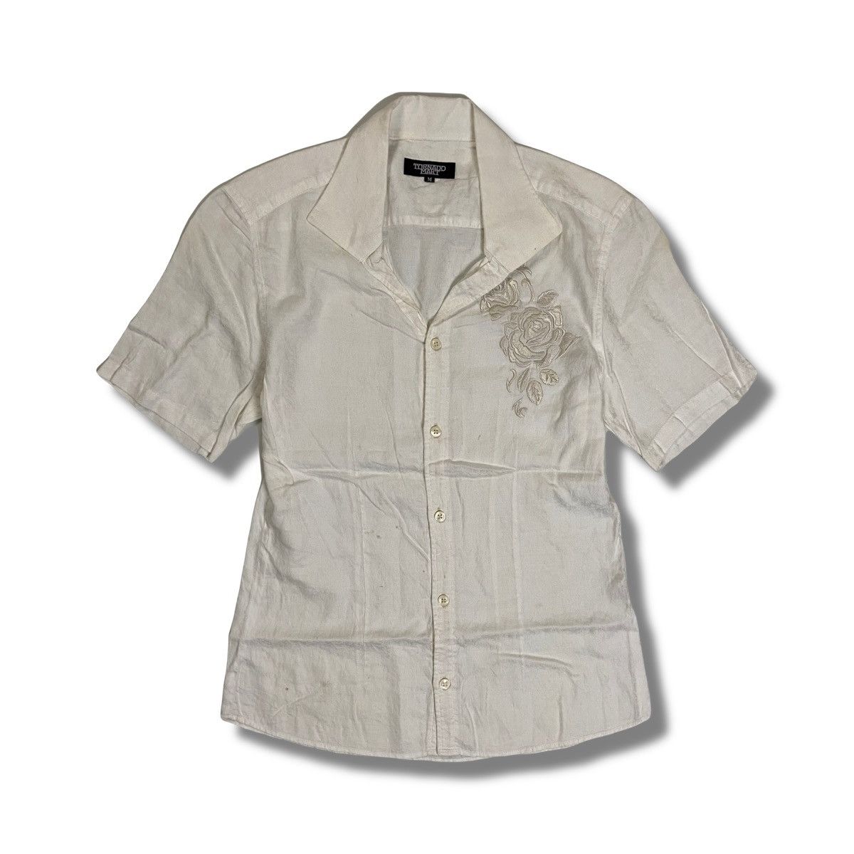 Tornado Mart Tornado Mart Rose Embroidery Button Up Shirt Size US M / EU 48-50 / 2 - 1 Thumbnail