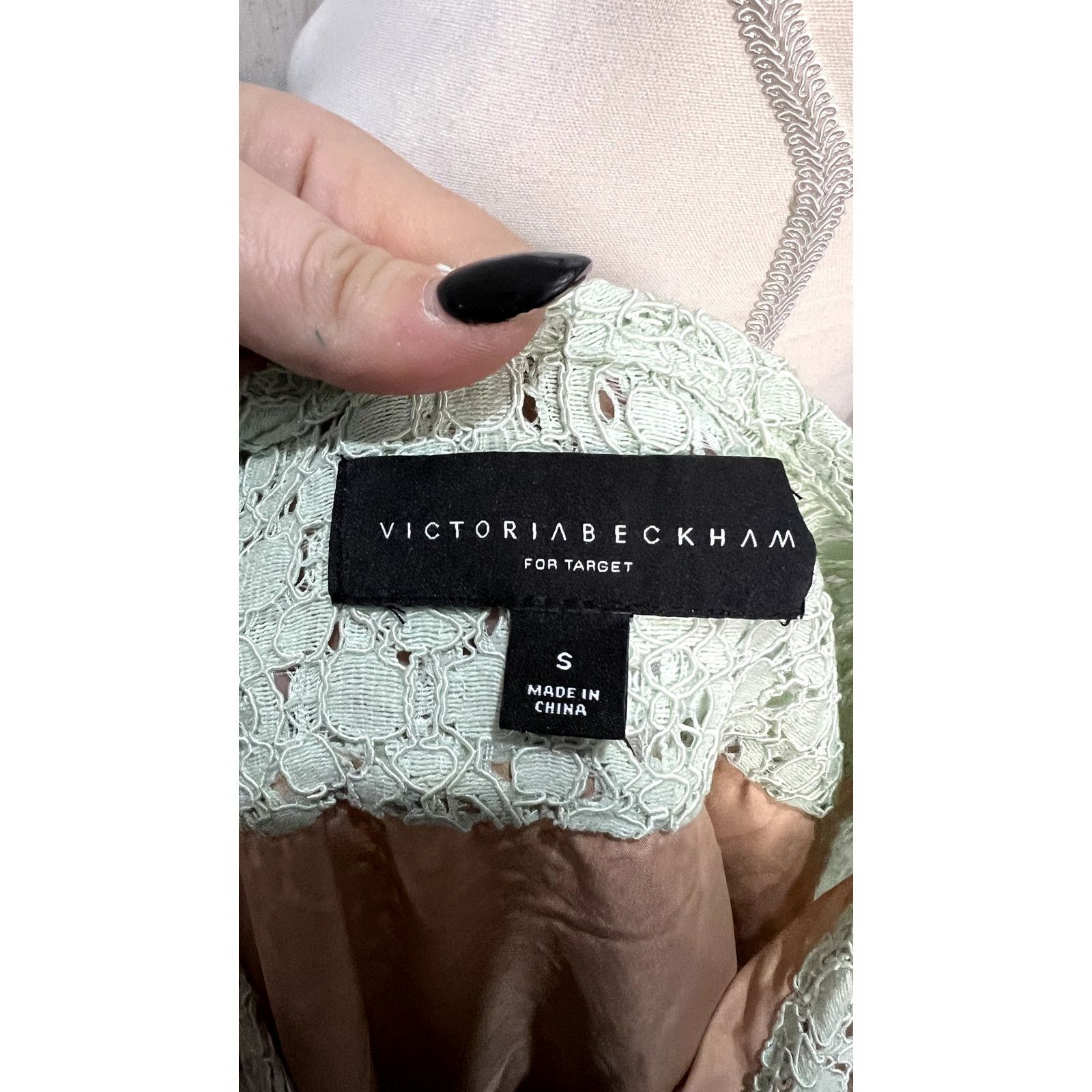 Victoria Beckham Victoria Beckham Small Green Lace Shift Dress Size S / US 4 / IT 40 - 6 Thumbnail