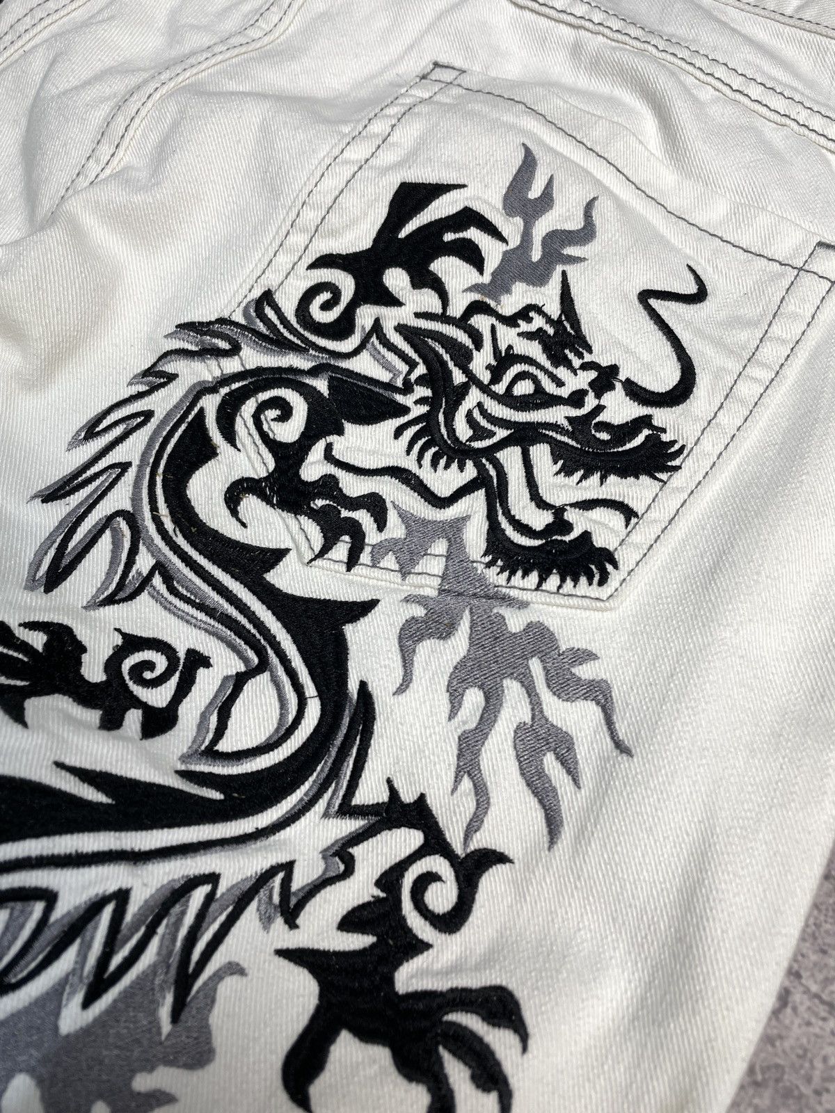 Ed Hardy Crazy Vintage 00s Ed Hardy Jnco Dragon Embroidered Pants NWT Size US 34 / EU 50 - 6 Thumbnail